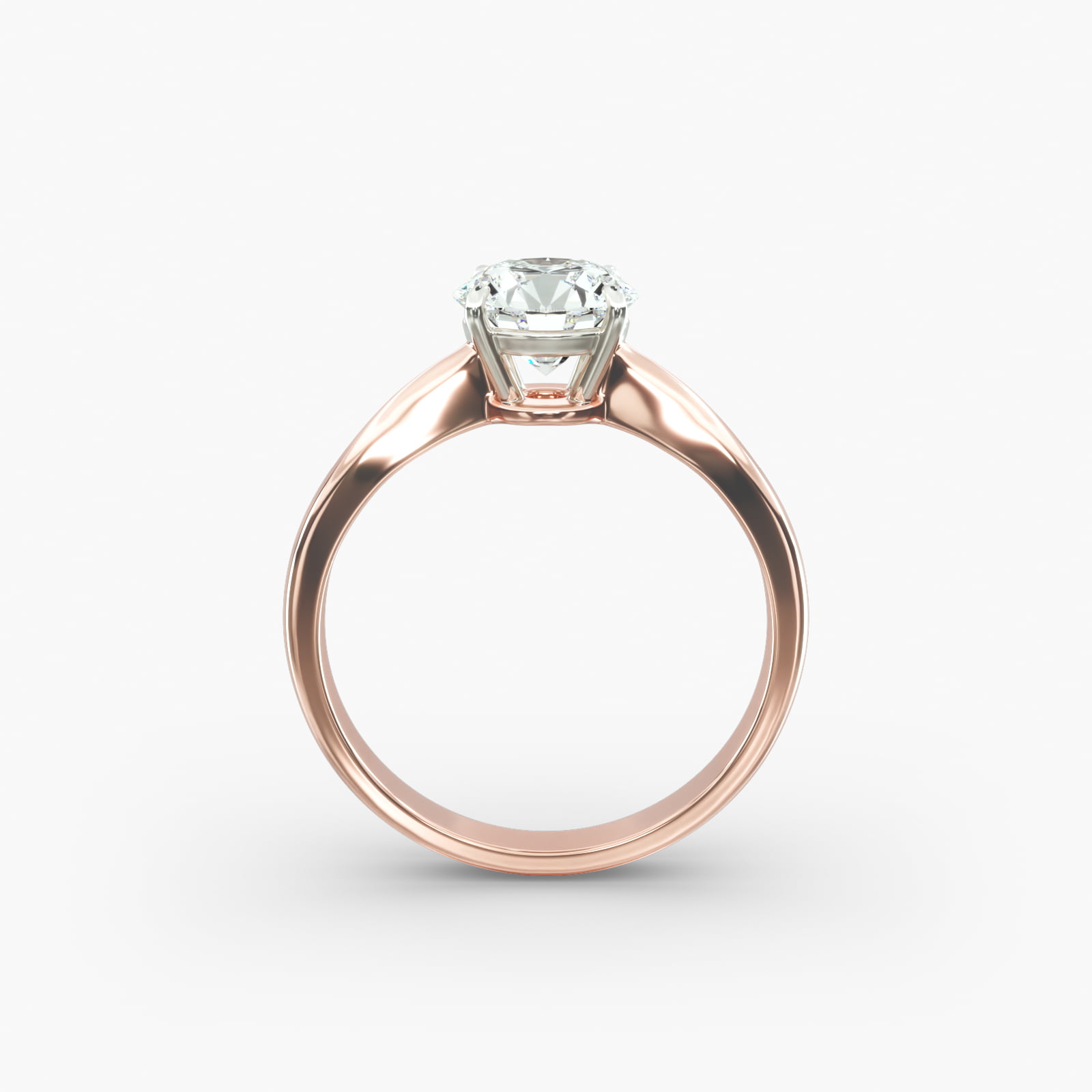 Solitaire Engagement Ring With Wire Basket In 14K Rose Gold