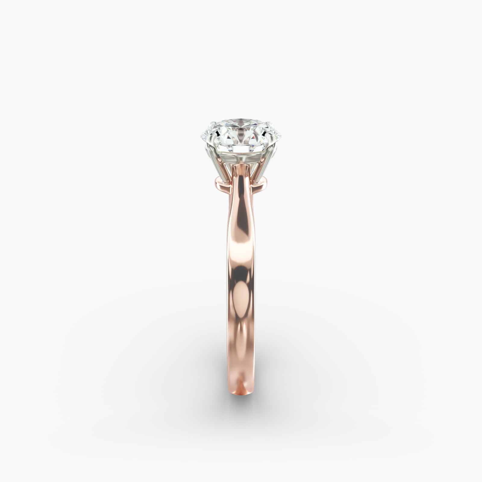 Solitaire Engagement Ring With Wire Basket In 14K Rose Gold