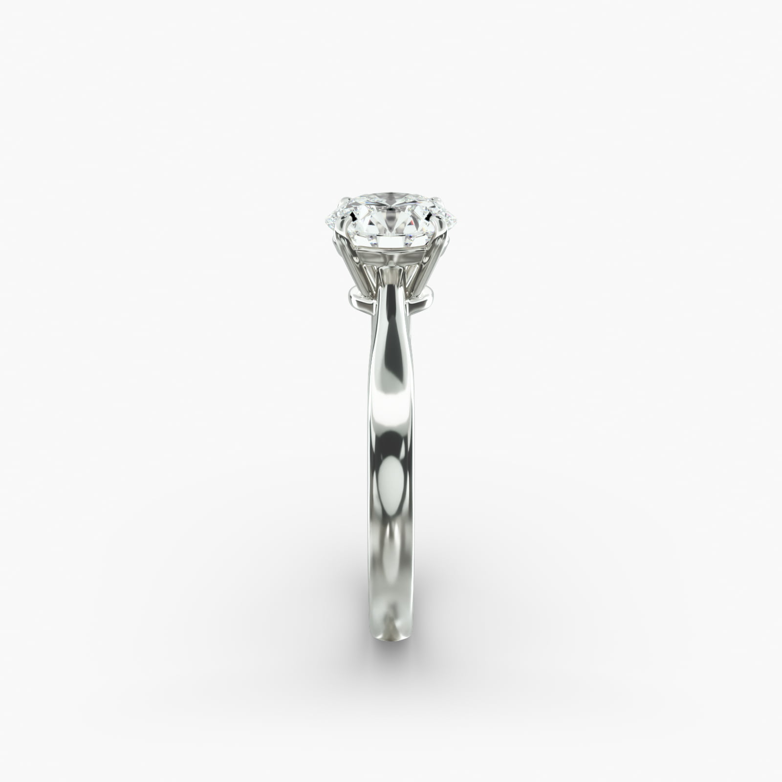 Solitaire Engagement Ring With Wire Basket In 14K White Gold
