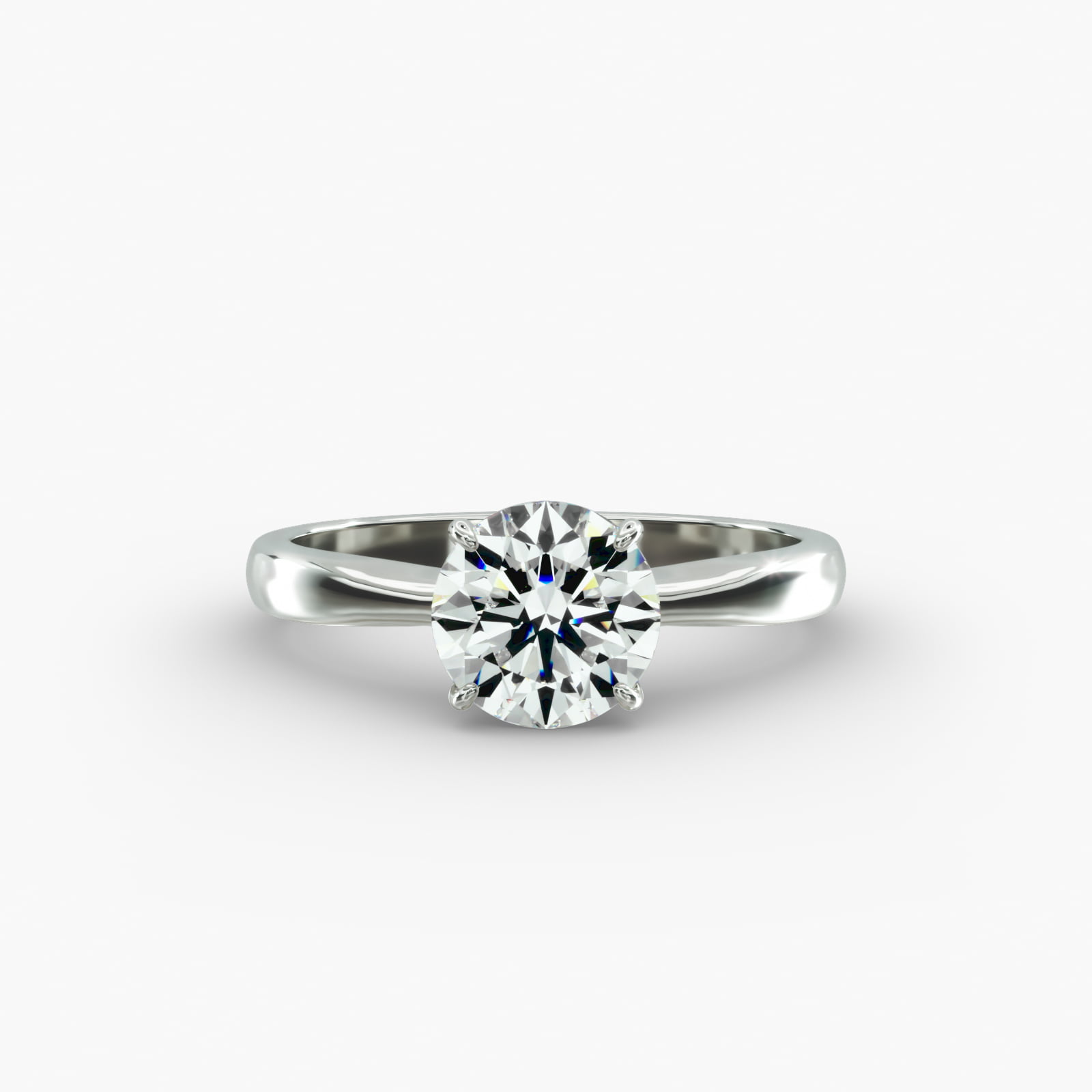 Solitaire Engagement Ring With Wire Basket In 14K White Gold