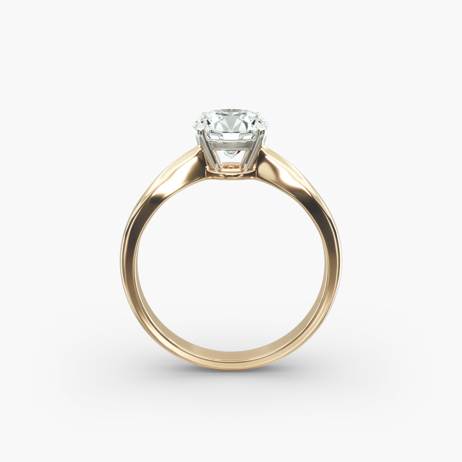 Solitaire Engagement Ring With Wire Basket In 14K Yellow Gold