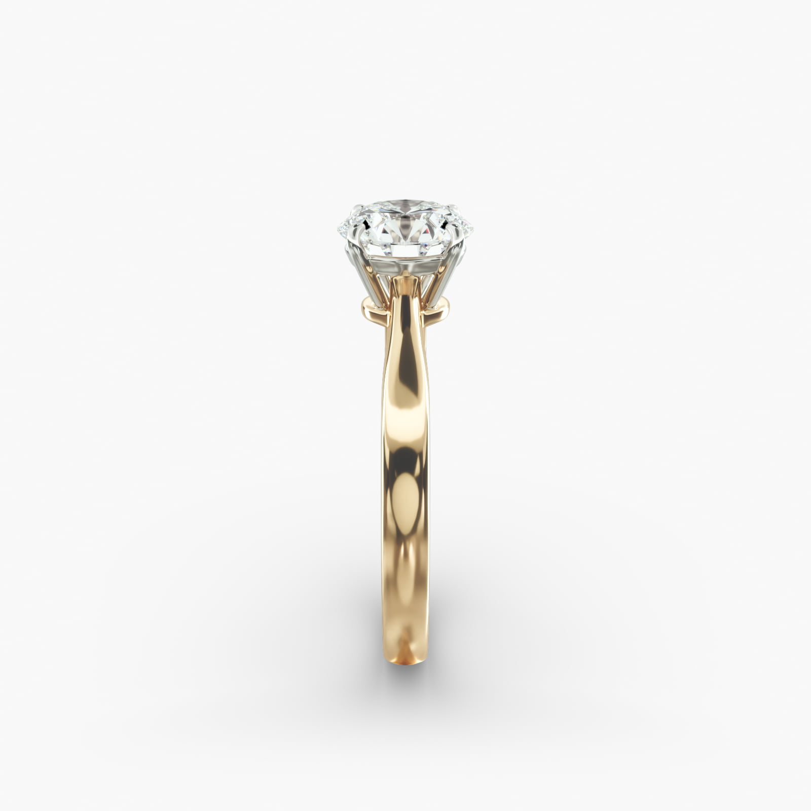 Solitaire Engagement Ring With Wire Basket In 14K Yellow Gold