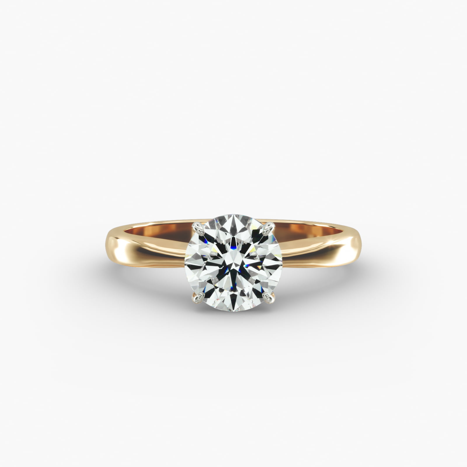 Solitaire Engagement Ring With Wire Basket In 14K Yellow Gold