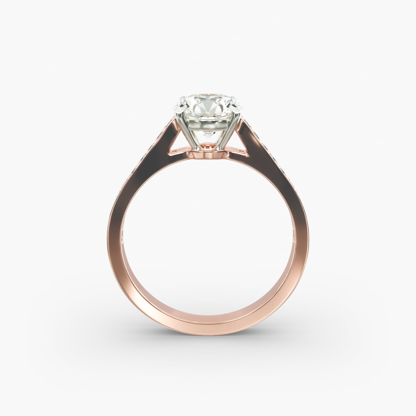 Diamond Pavé Engagement Ring In 14K Rose Gold