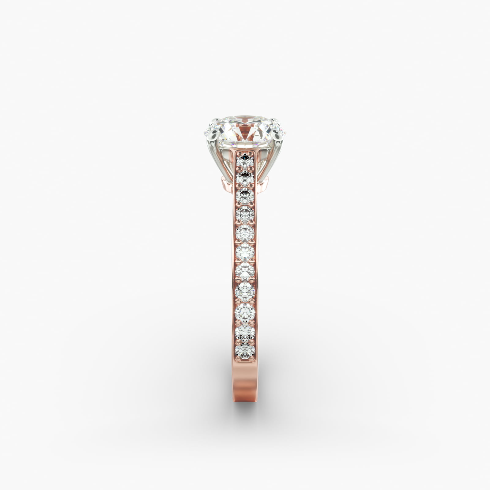 Diamond Pavé Engagement Ring In 14K Rose Gold