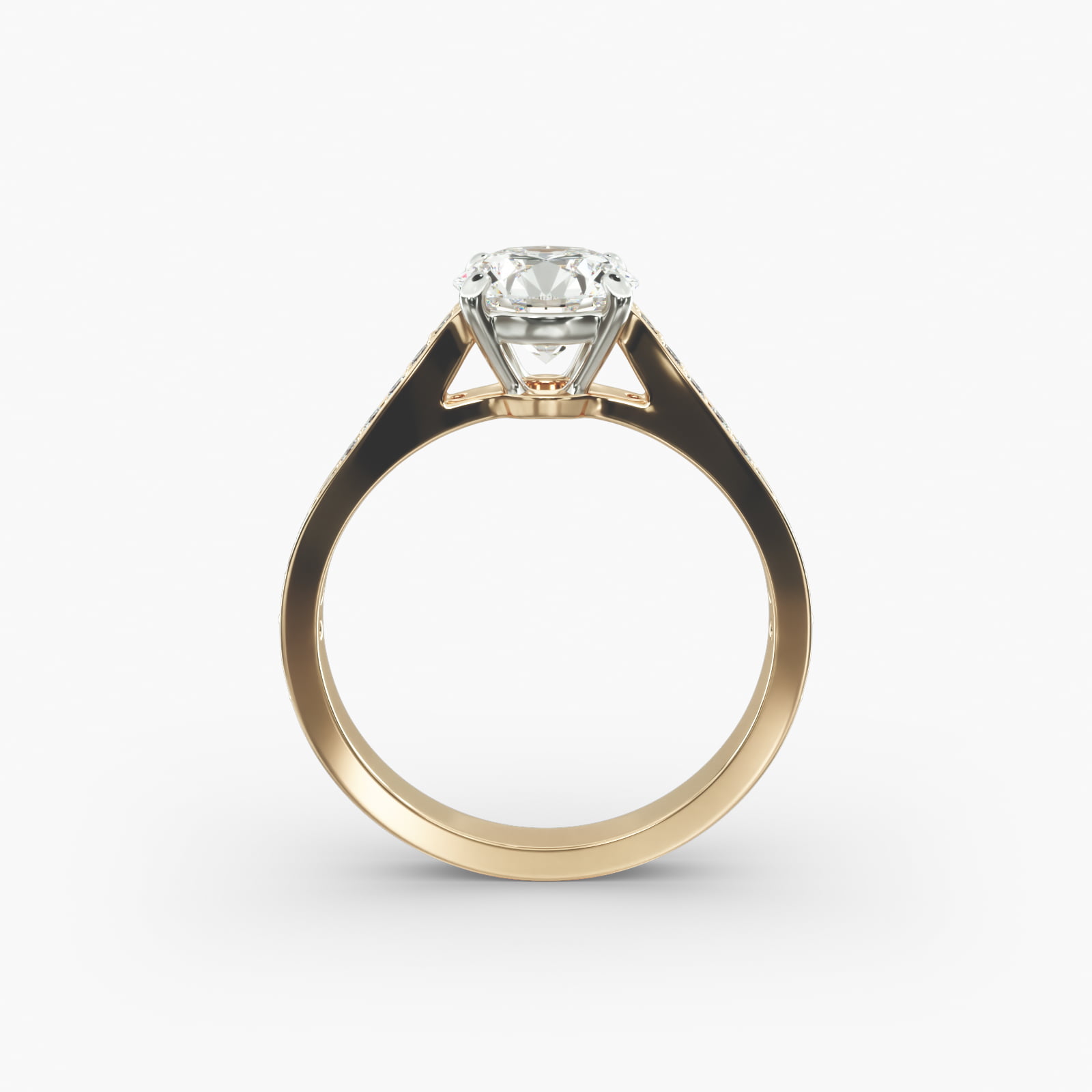 Diamond Pavé Engagement Ring In 14K Yellow Gold