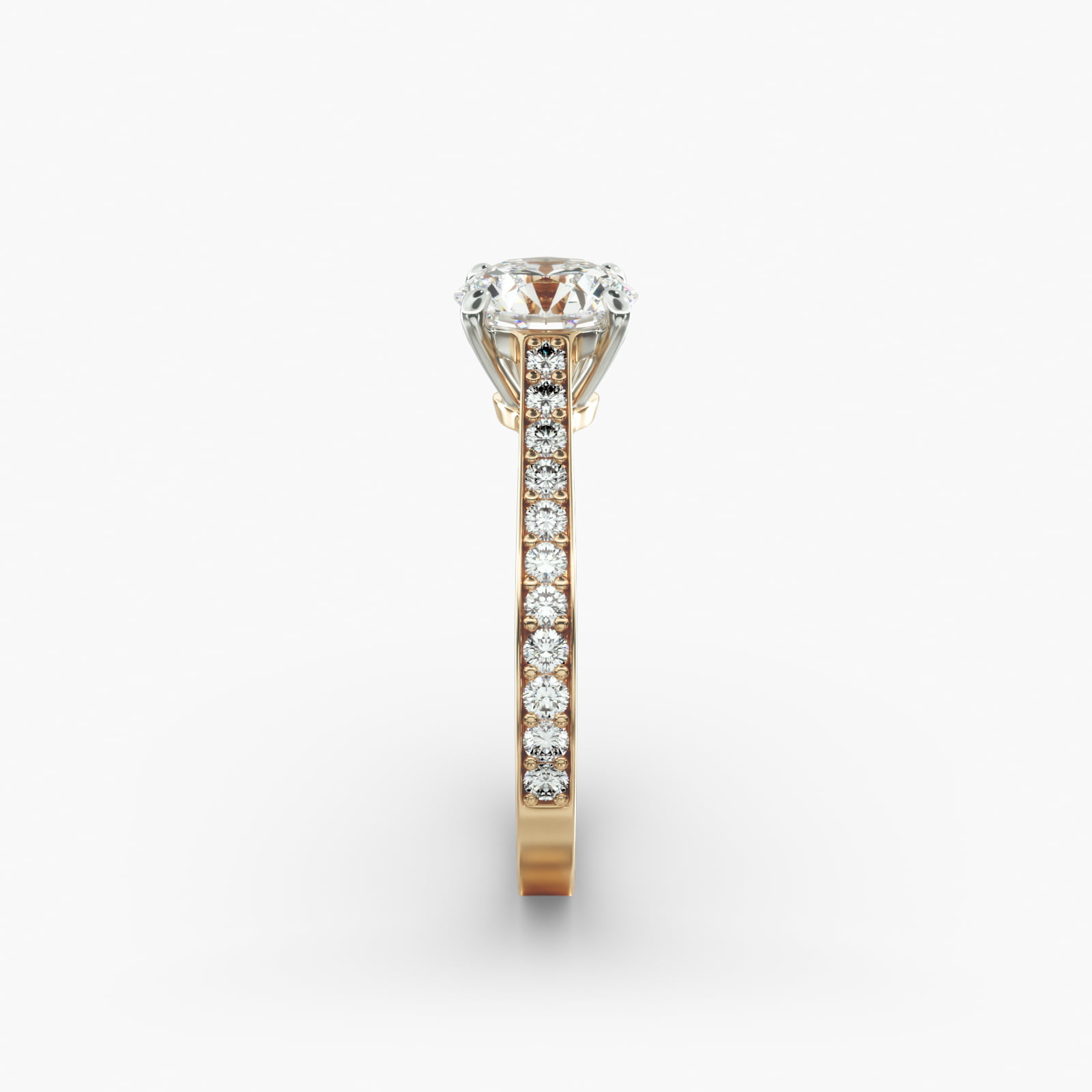 Diamond Pavé Engagement Ring In 14K Yellow Gold
