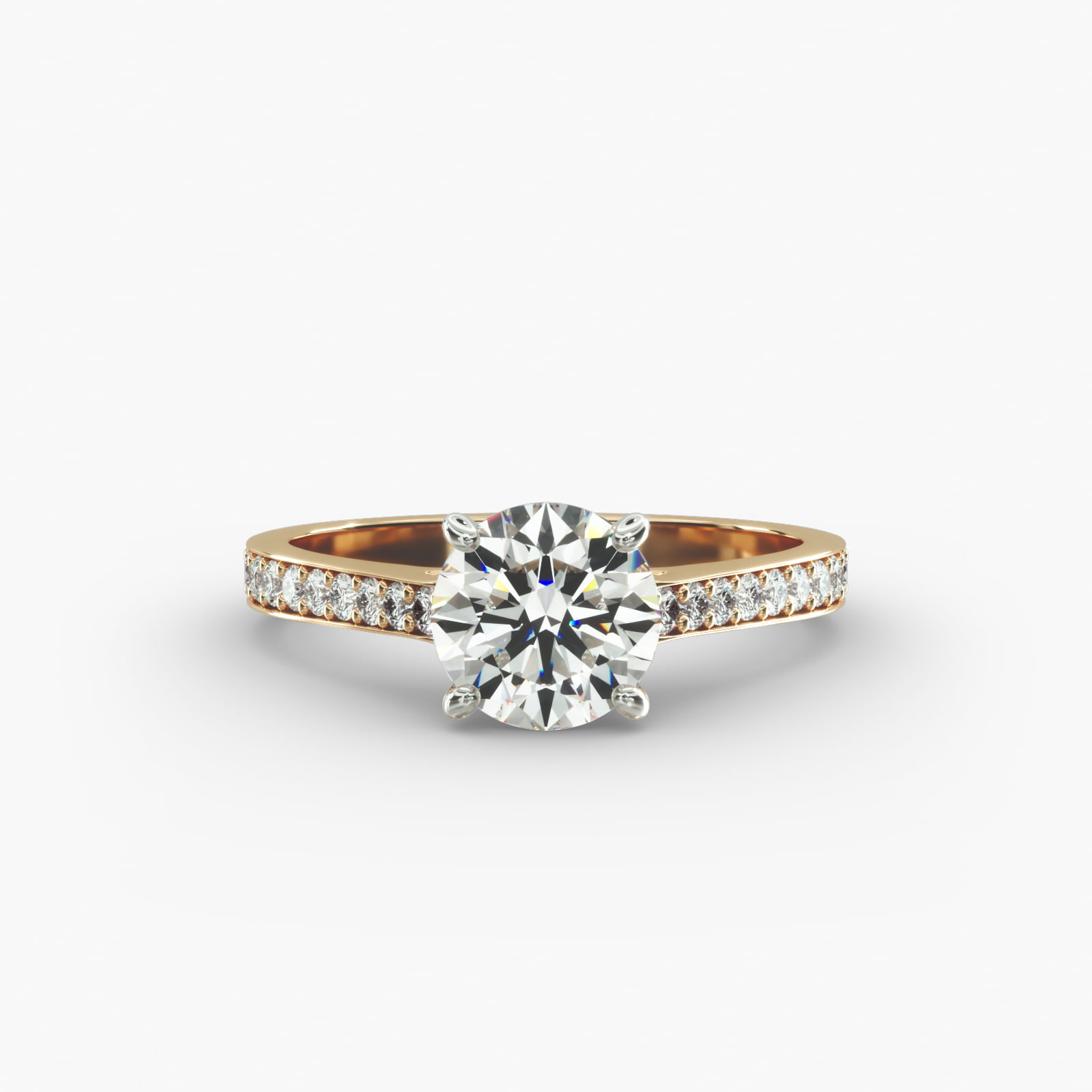 Diamond Pavé Engagement Ring In 14K Yellow Gold