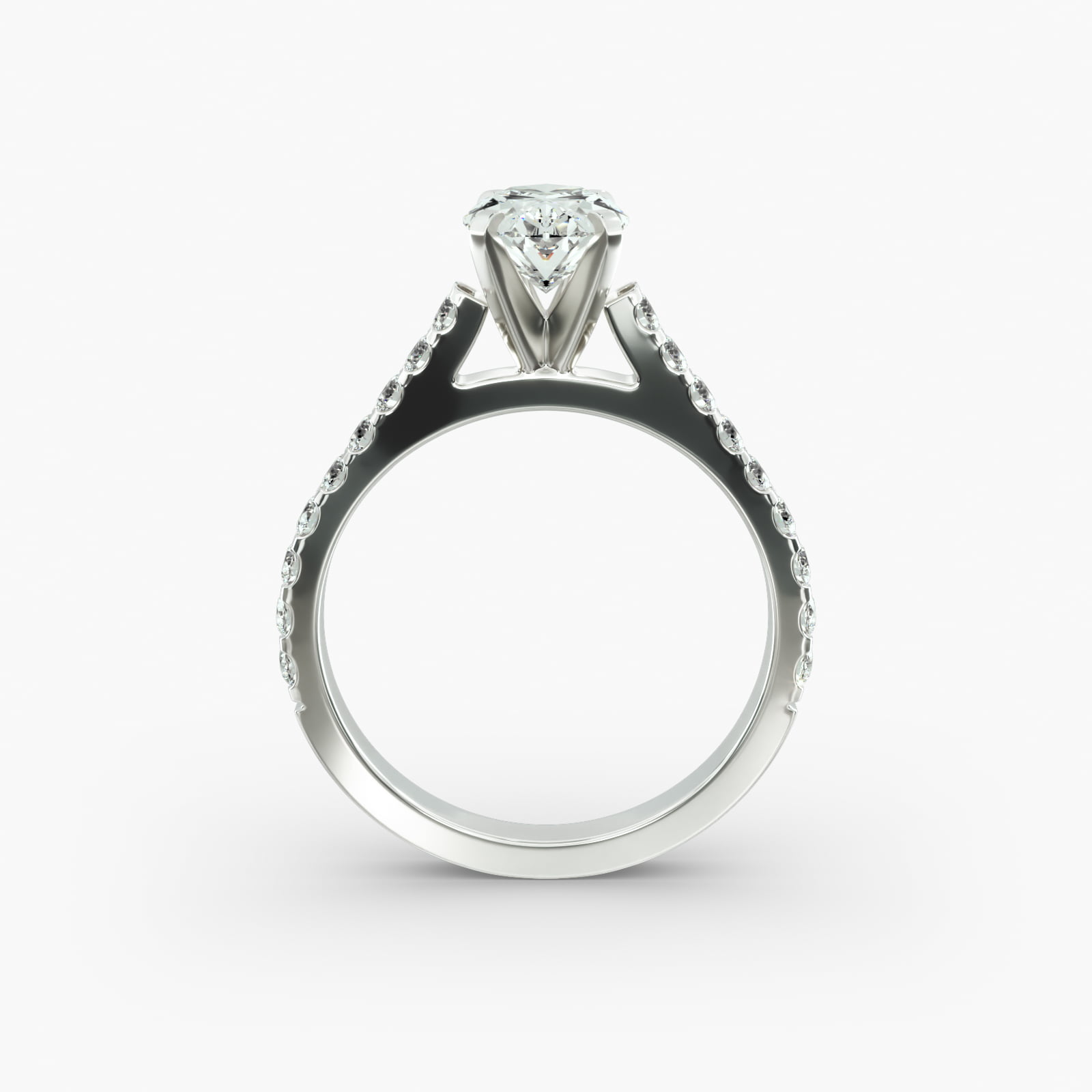 Diamond Pavé Engagement Ring In Platinum