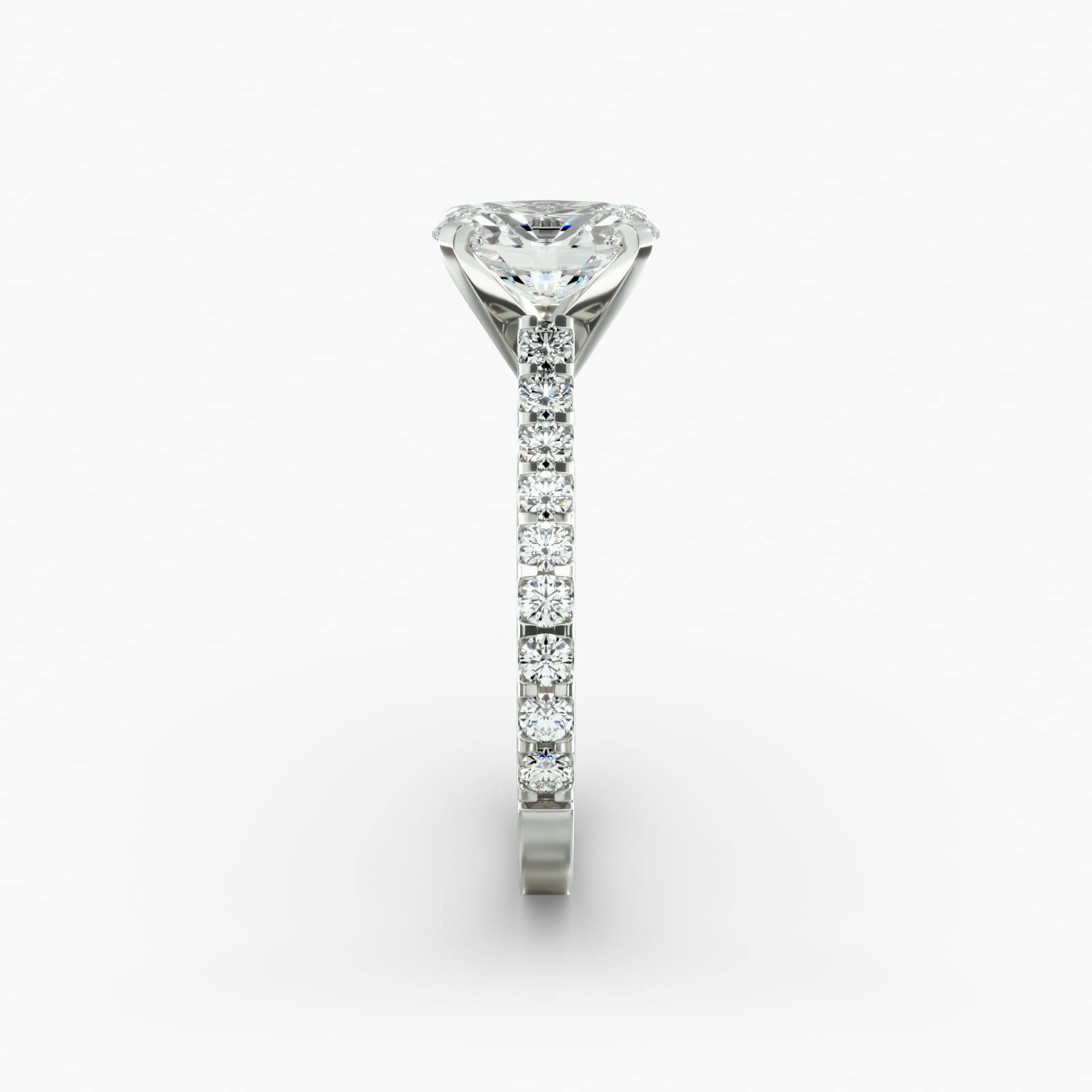 Diamond Pavé Engagement Ring In Platinum
