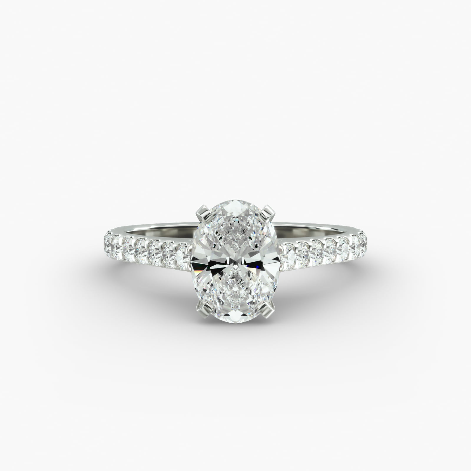 Diamond Pavé Engagement Ring In Platinum
