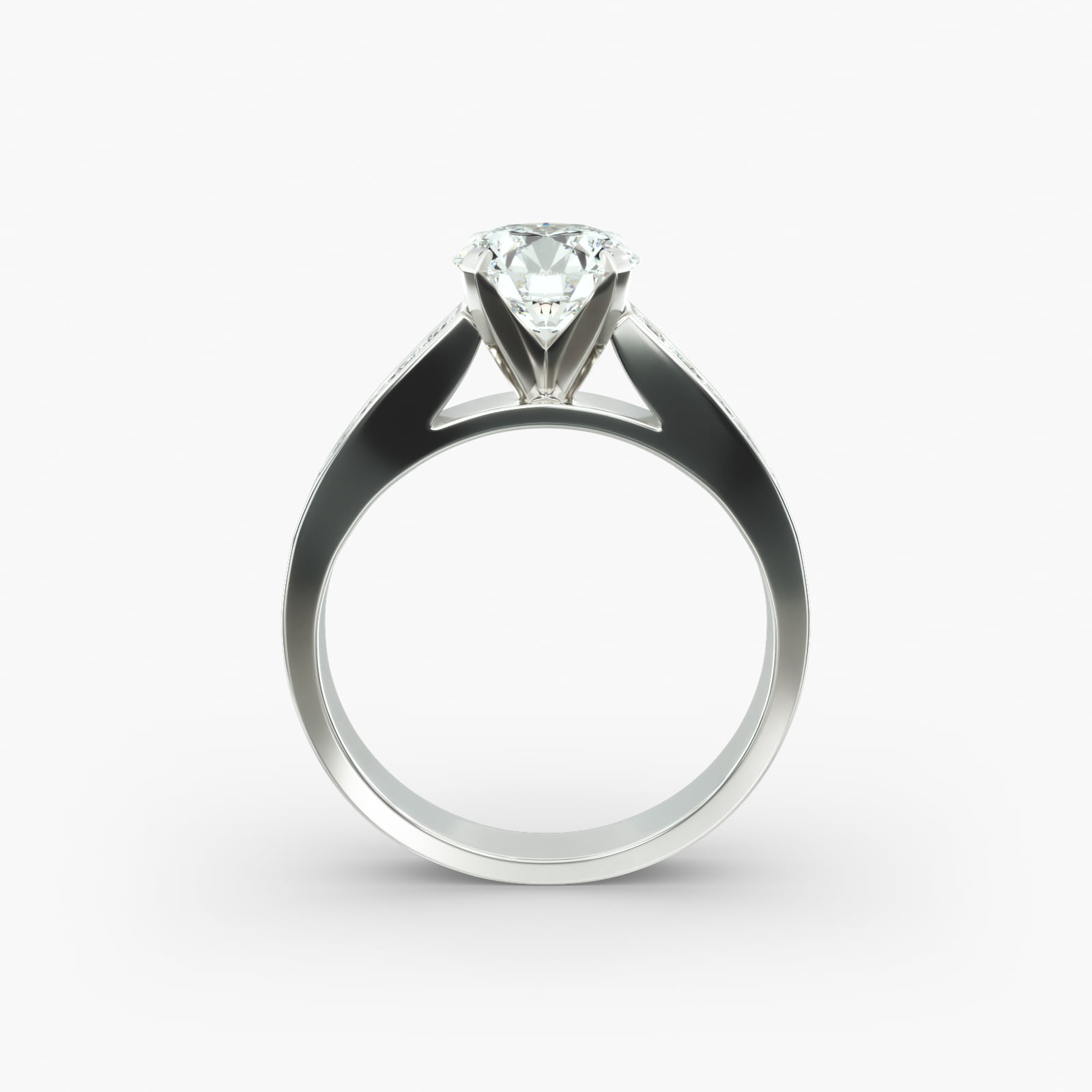 Platinum 0.25ct Channel Set Princess Shaped Diamond Engagement Ring