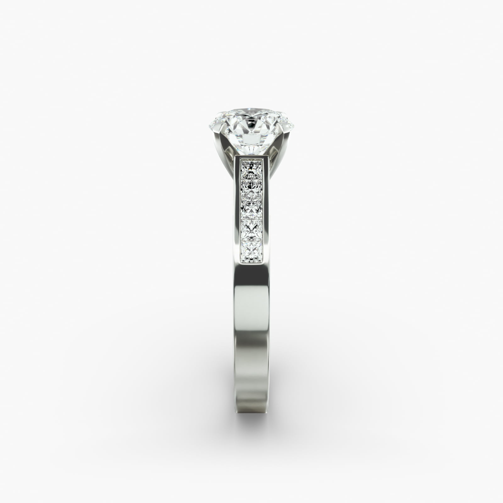 Platinum 0.25ct Channel Set Princess Shaped Diamond Engagement Ring