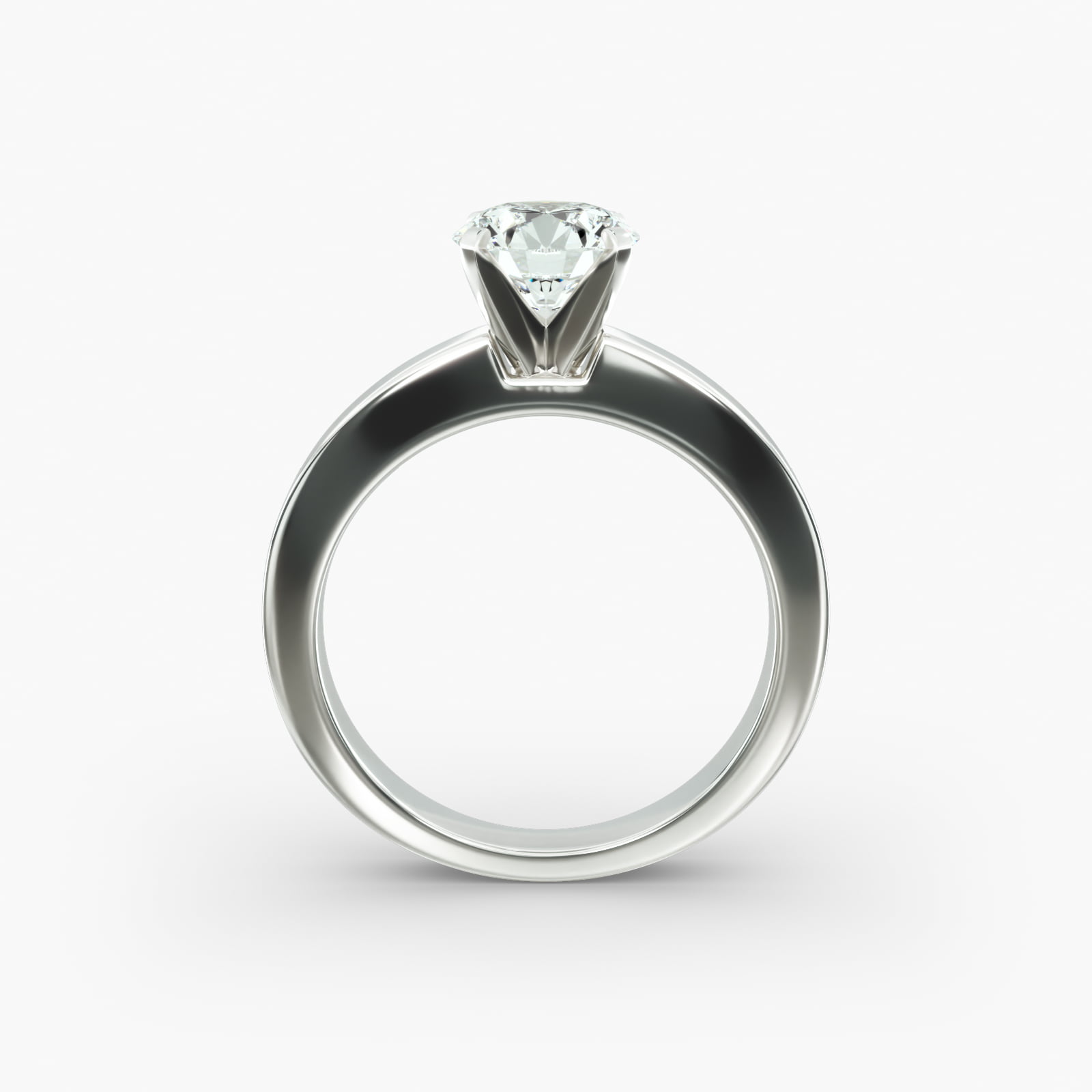 Flat Edge Solitaire Engagement Ring In Platinum