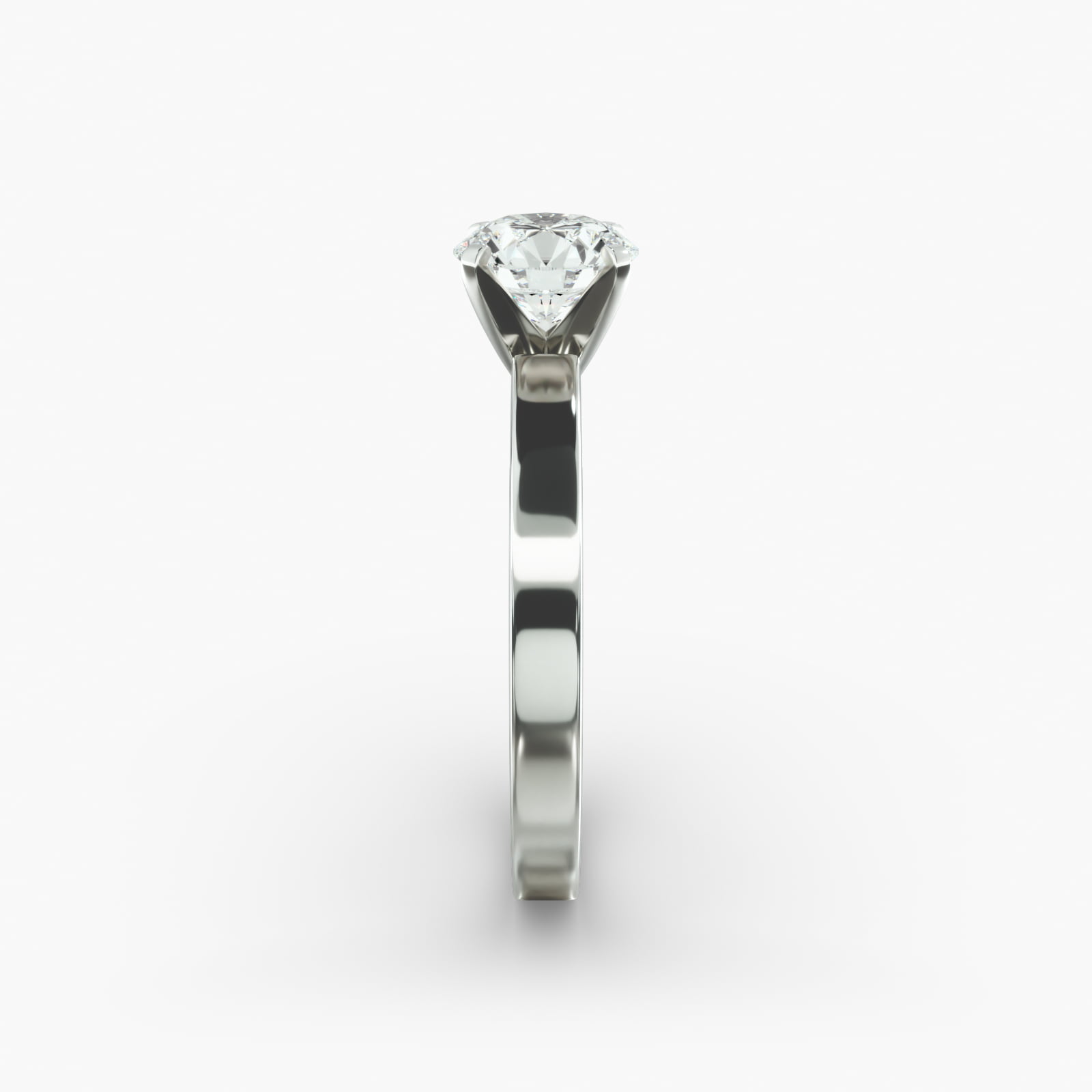 Flat Edge Solitaire Engagement Ring In Platinum