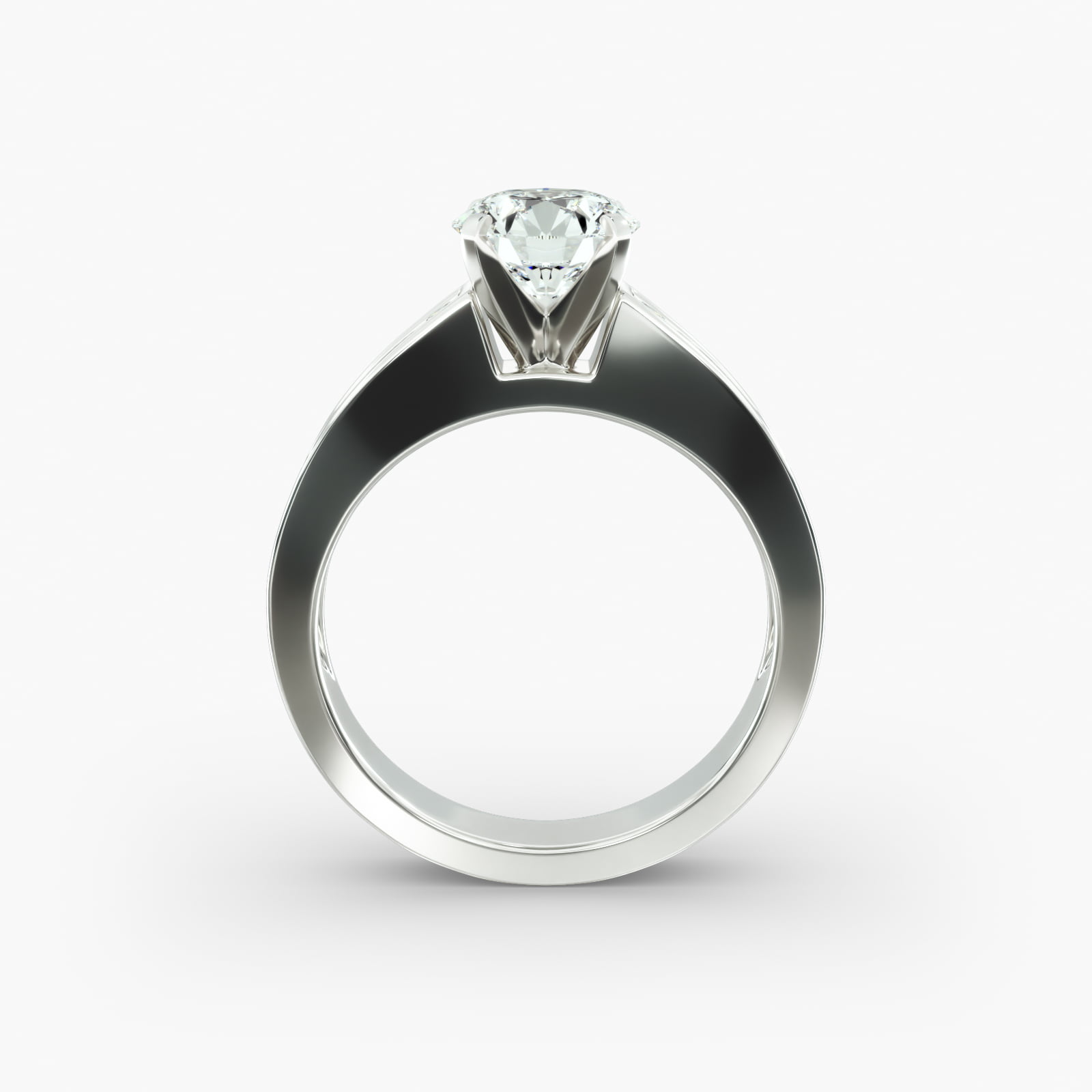 Platinum Channel Set Princess Shaped Engagement Ring