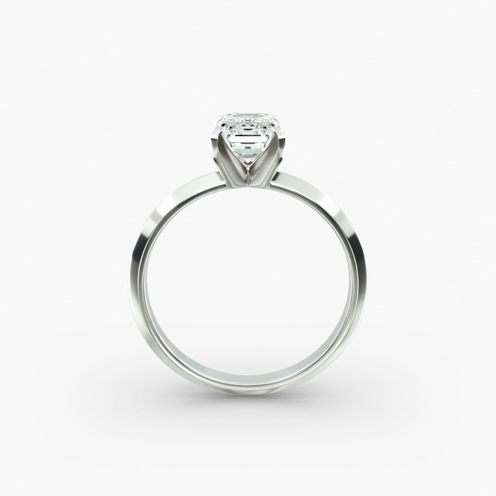 Knife Edge Solitaire Engagement Ring In Platinum