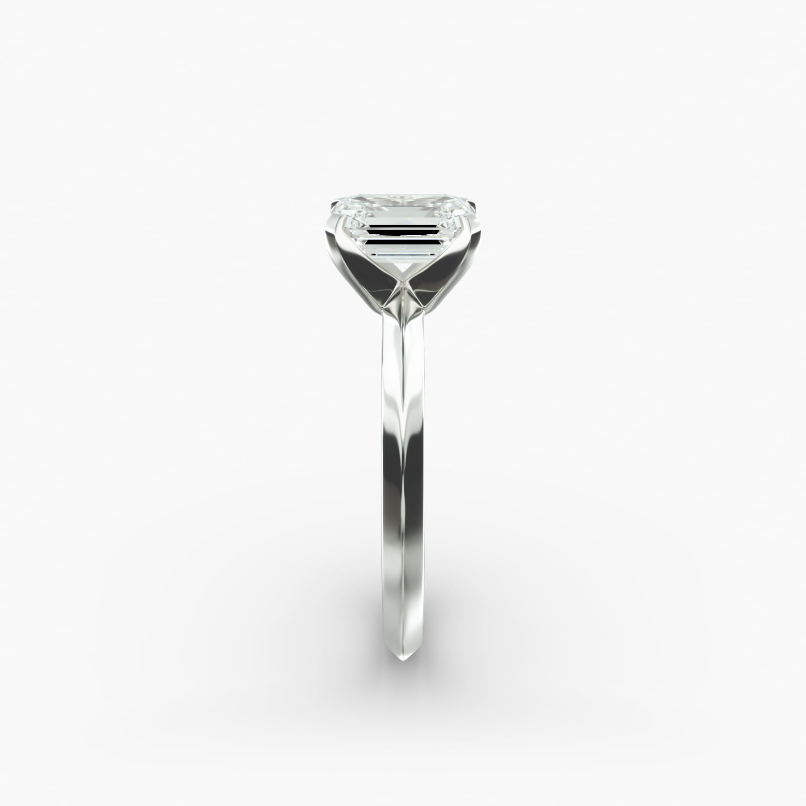 Knife Edge Solitaire Engagement Ring In Platinum