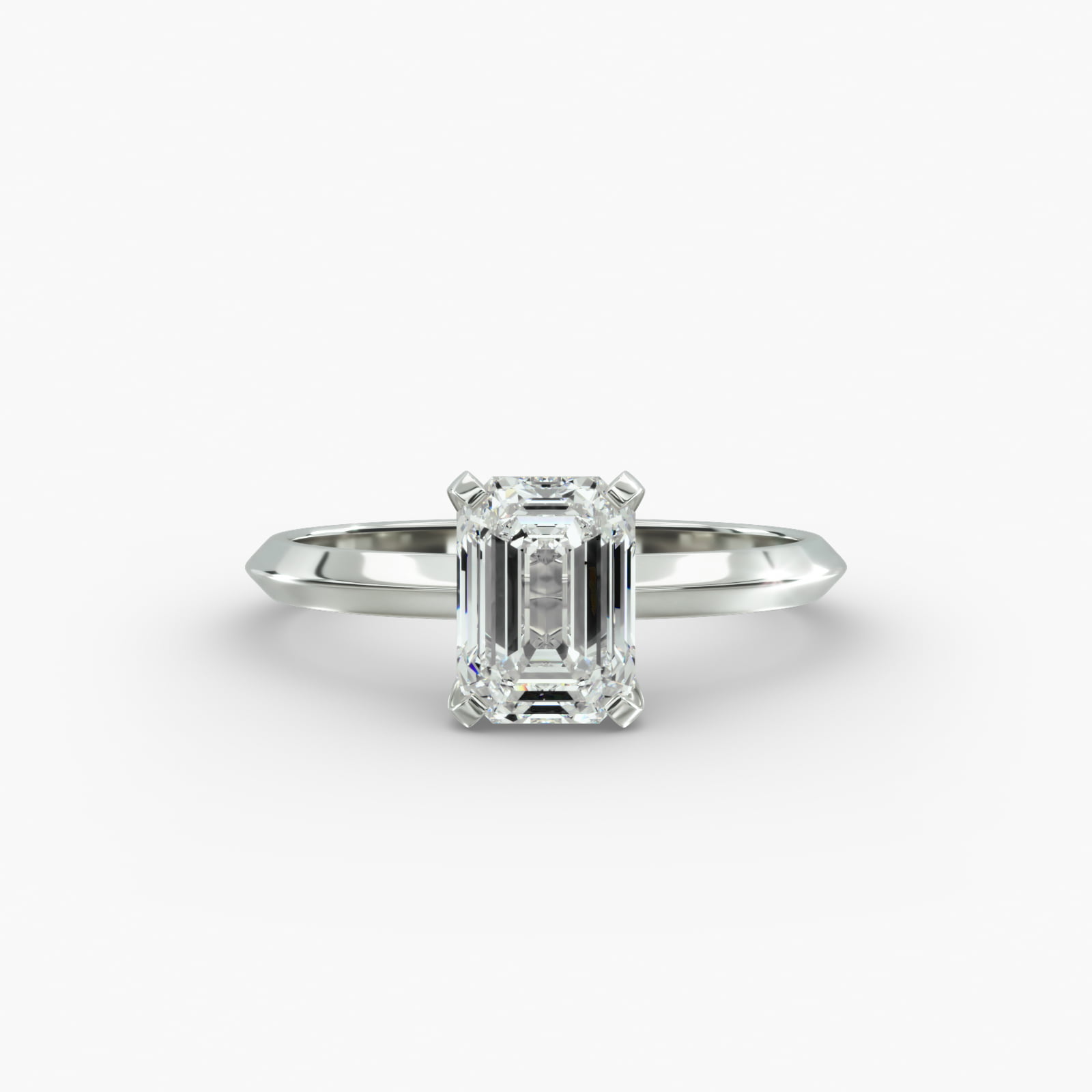 Knife Edge Solitaire Engagement Ring In Platinum