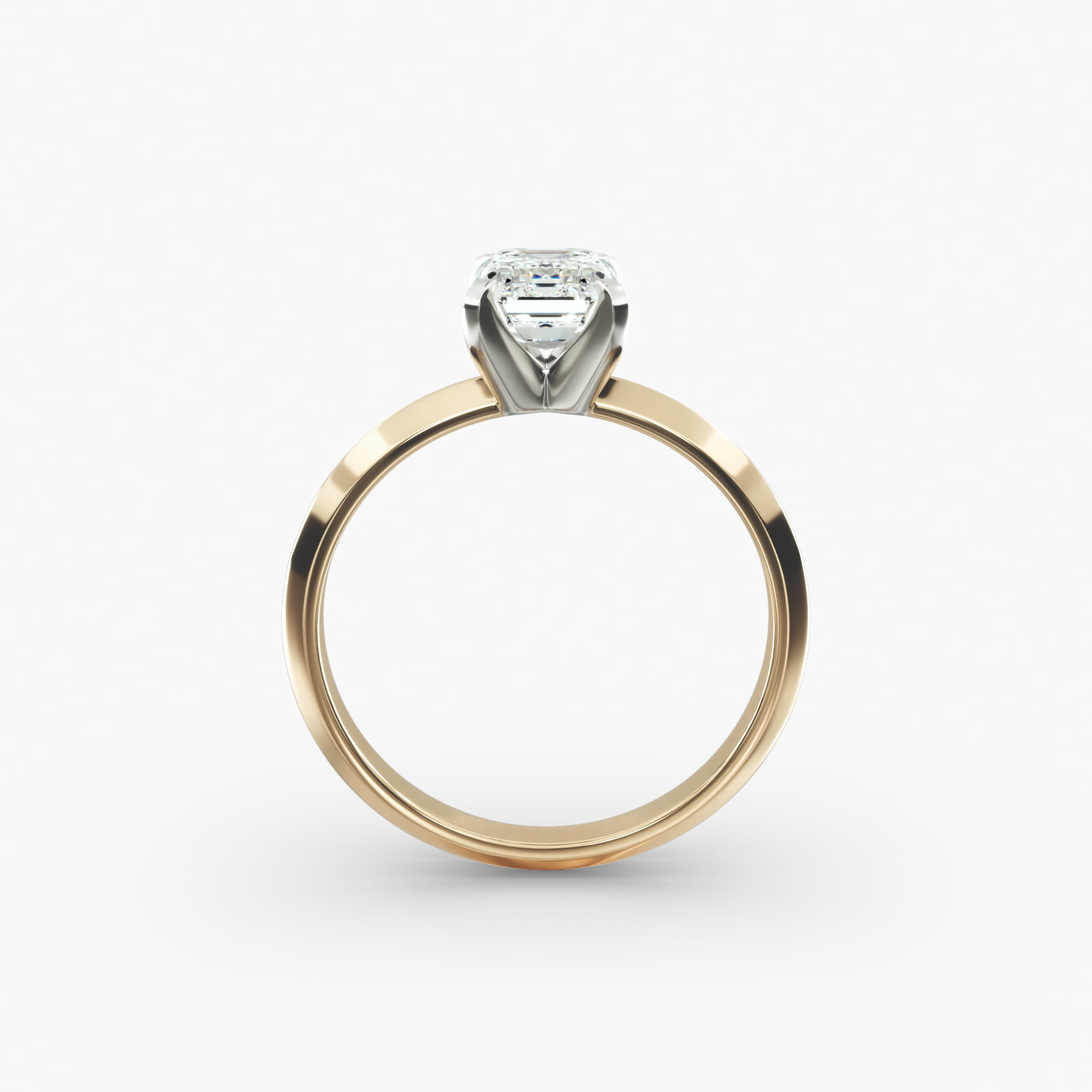 Knife Edge Solitaire Engagement Ring In 18K Yellow Gold