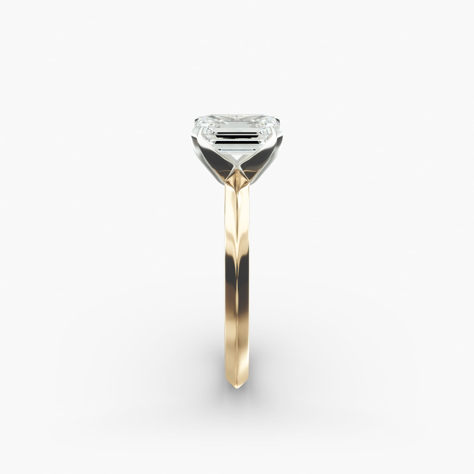 Knife Edge Solitaire Engagement Ring In 18K Yellow Gold