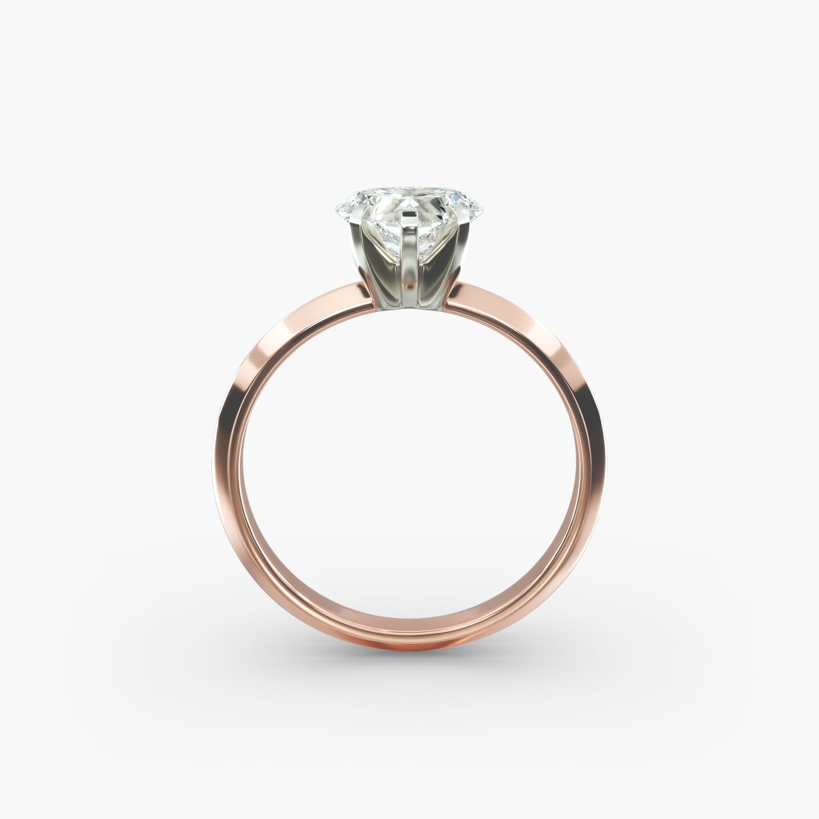 Knife Edge Solitaire Engagement Ring In 14K Rose Gold