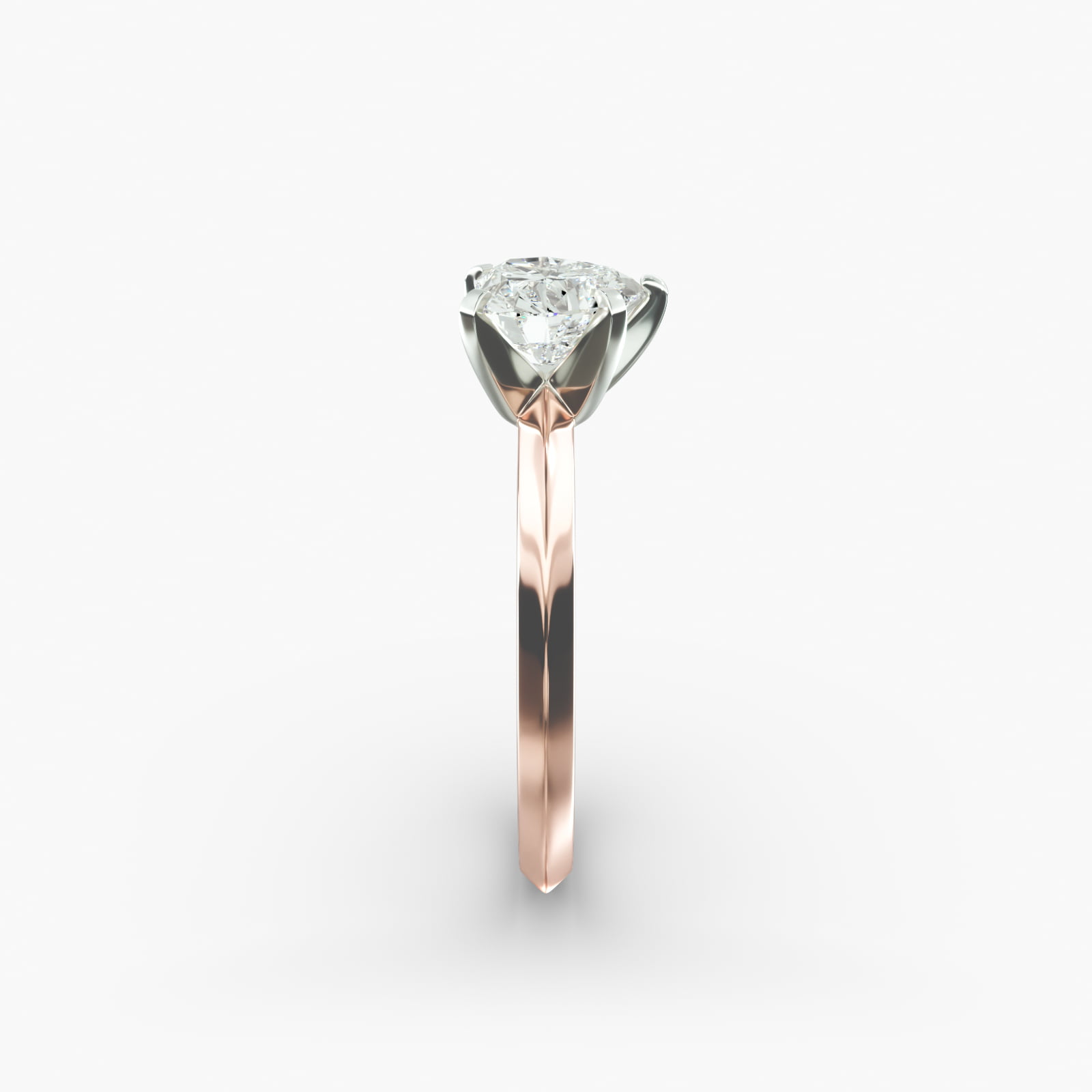 Knife Edge Solitaire Engagement Ring In 14K Rose Gold