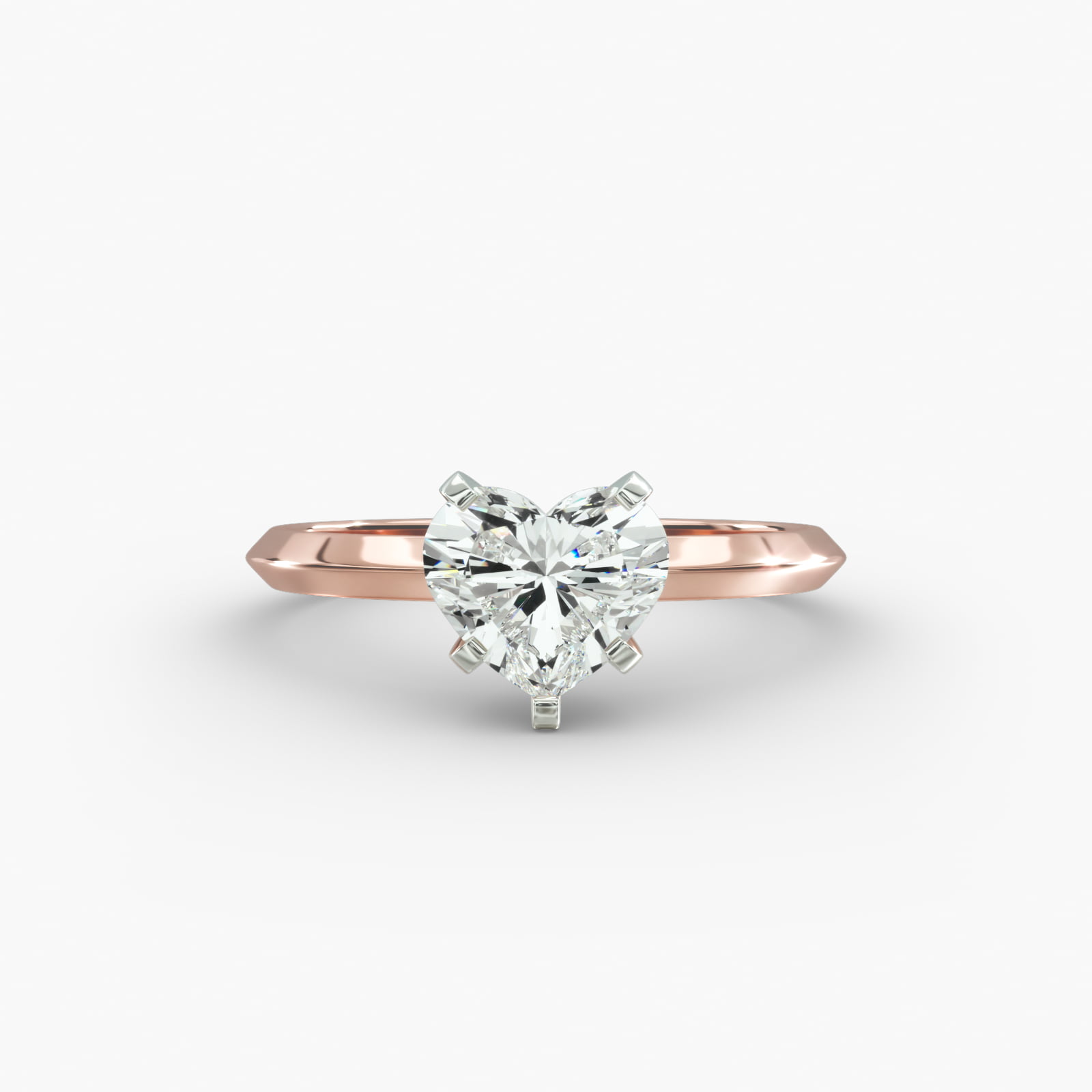 Knife Edge Solitaire Engagement Ring In 14K Rose Gold