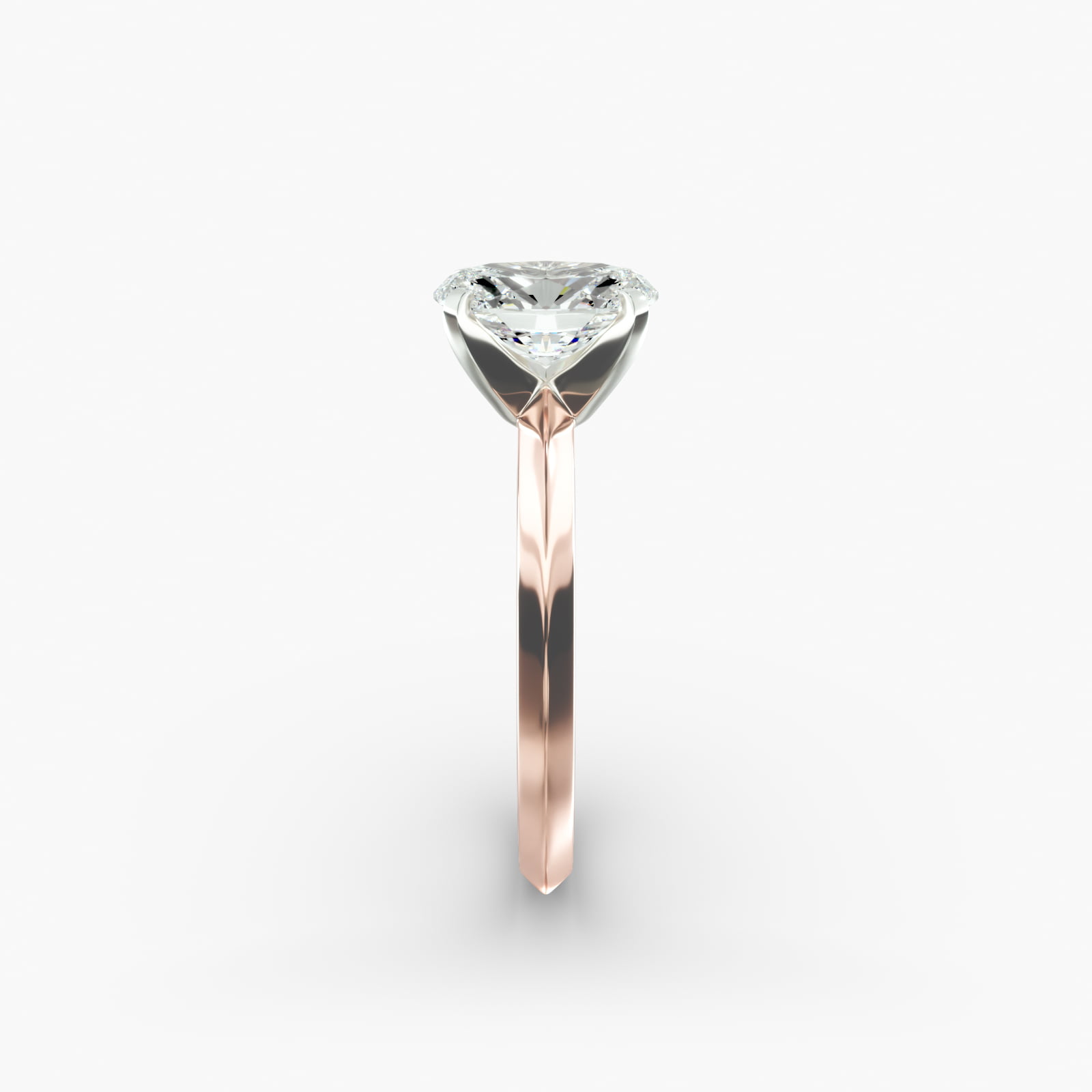 Knife Edge Solitaire Engagement Ring In 14K Rose Gold