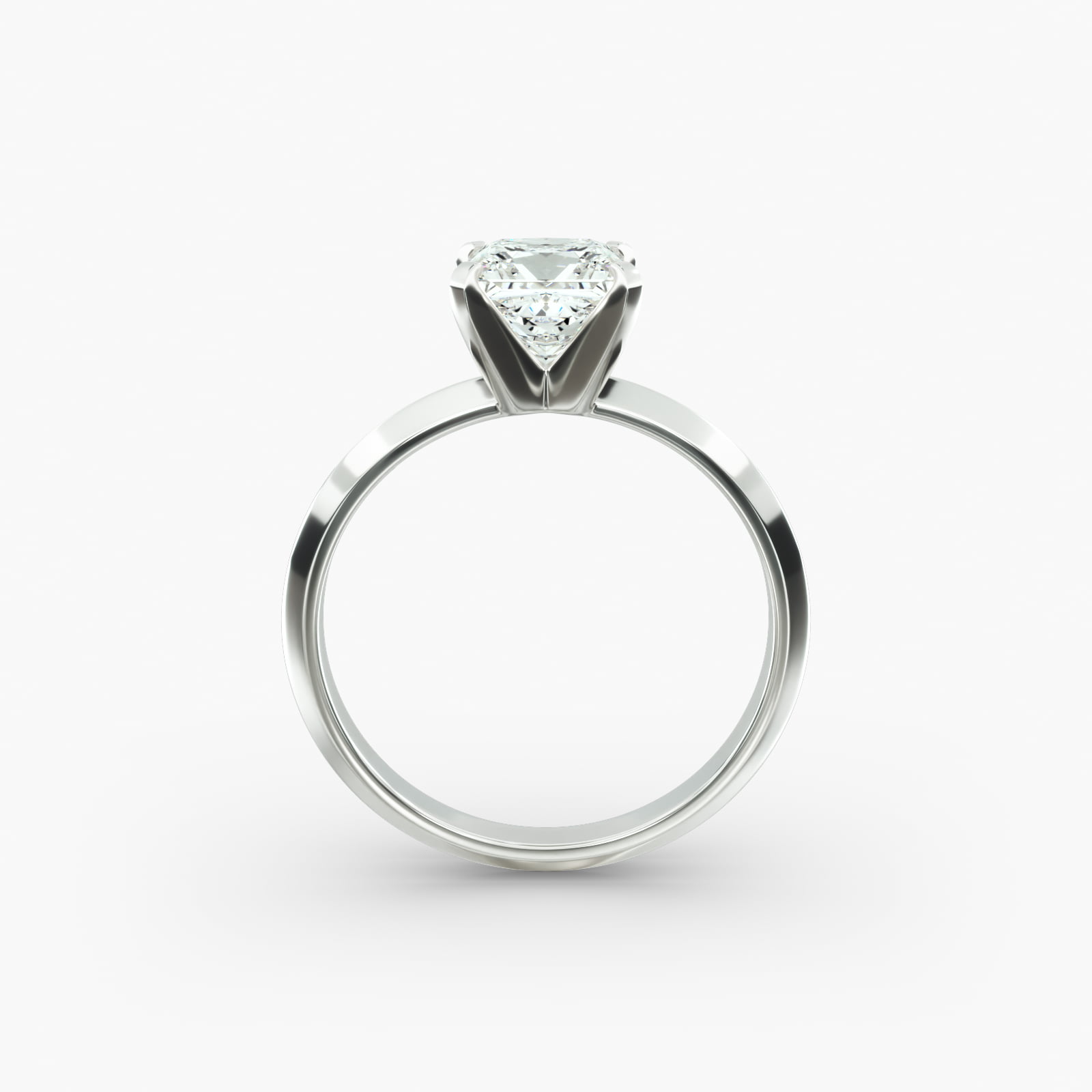 Knife Edge Solitaire Engagement Ring In Platinum