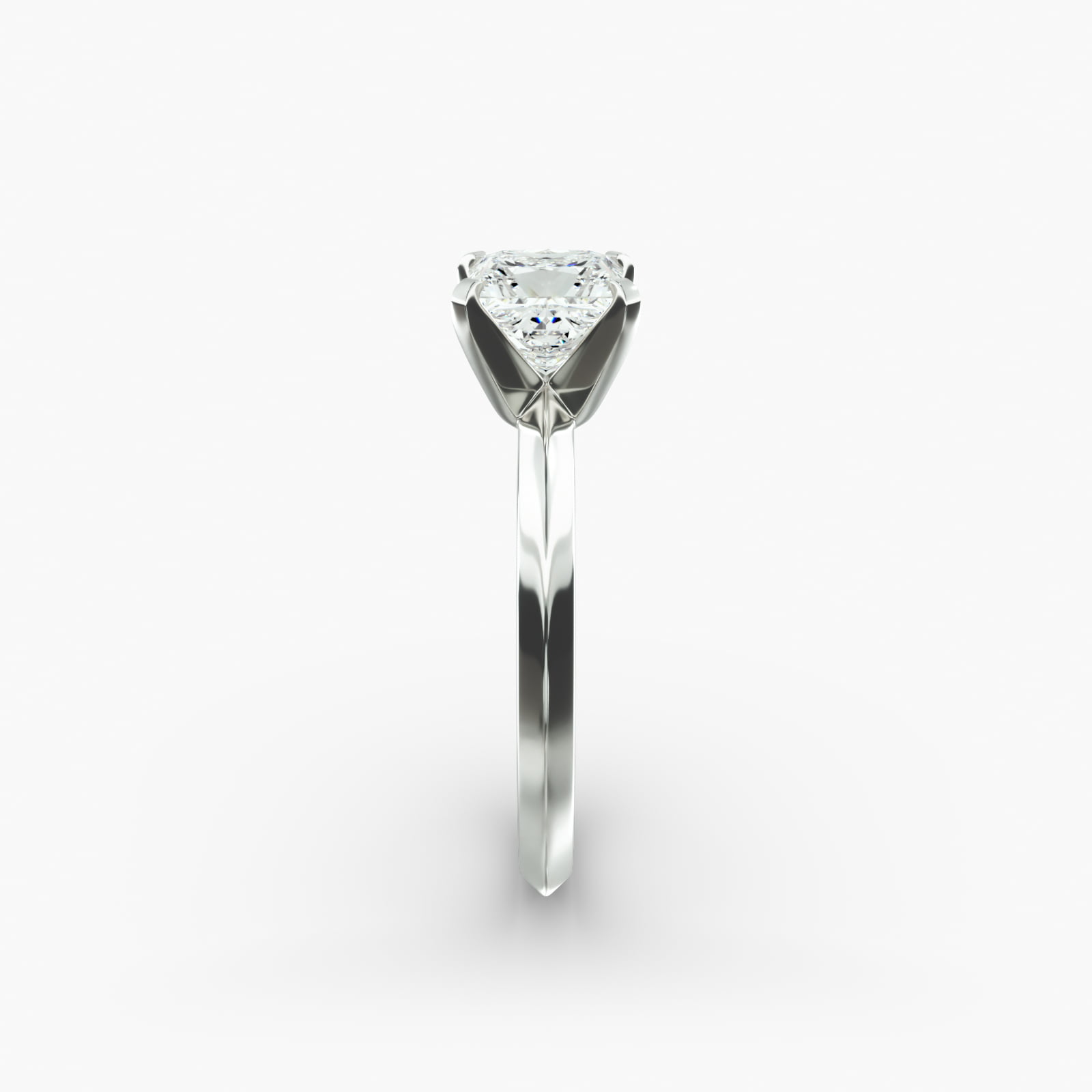 Knife Edge Solitaire Engagement Ring In Platinum