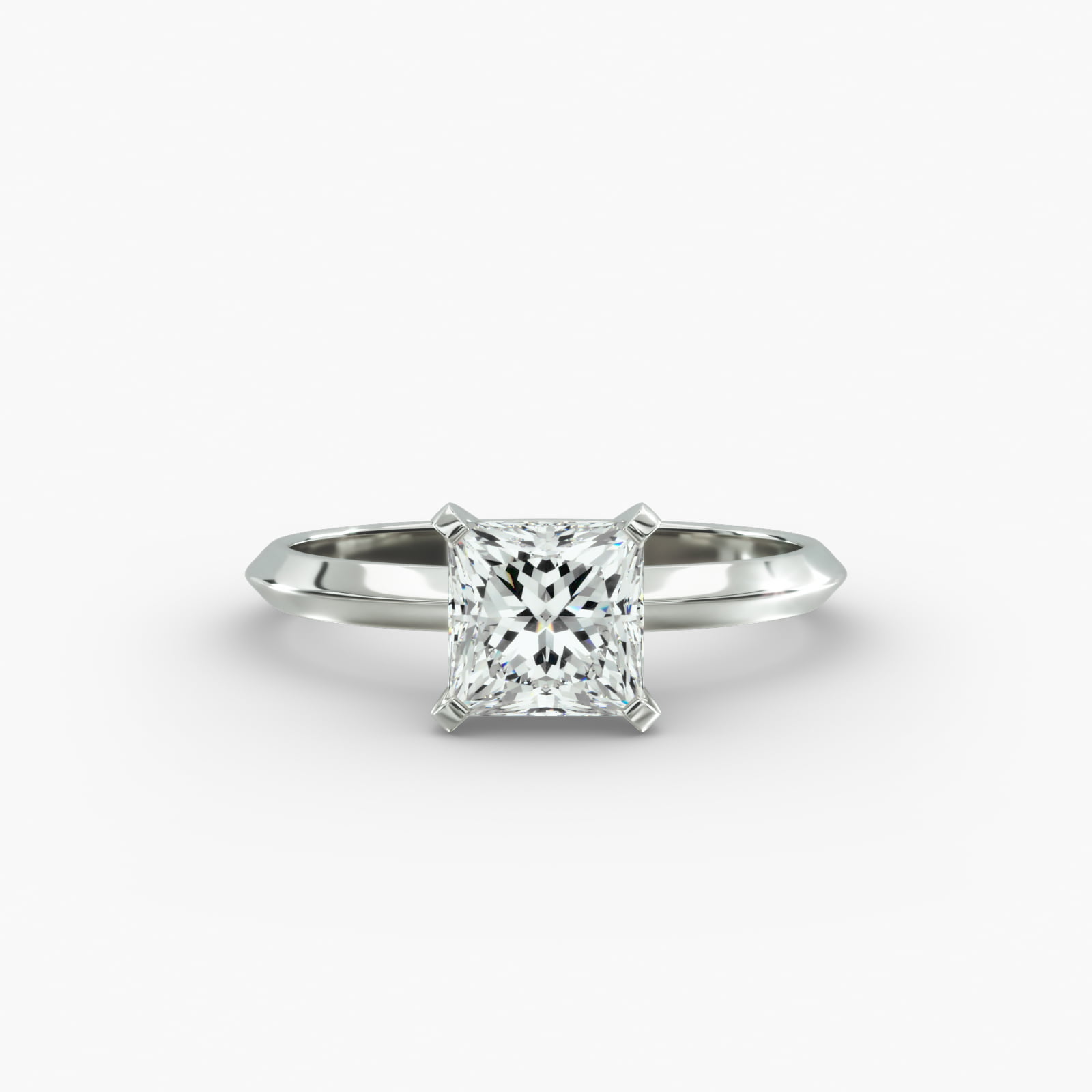 Knife Edge Solitaire Engagement Ring In Platinum