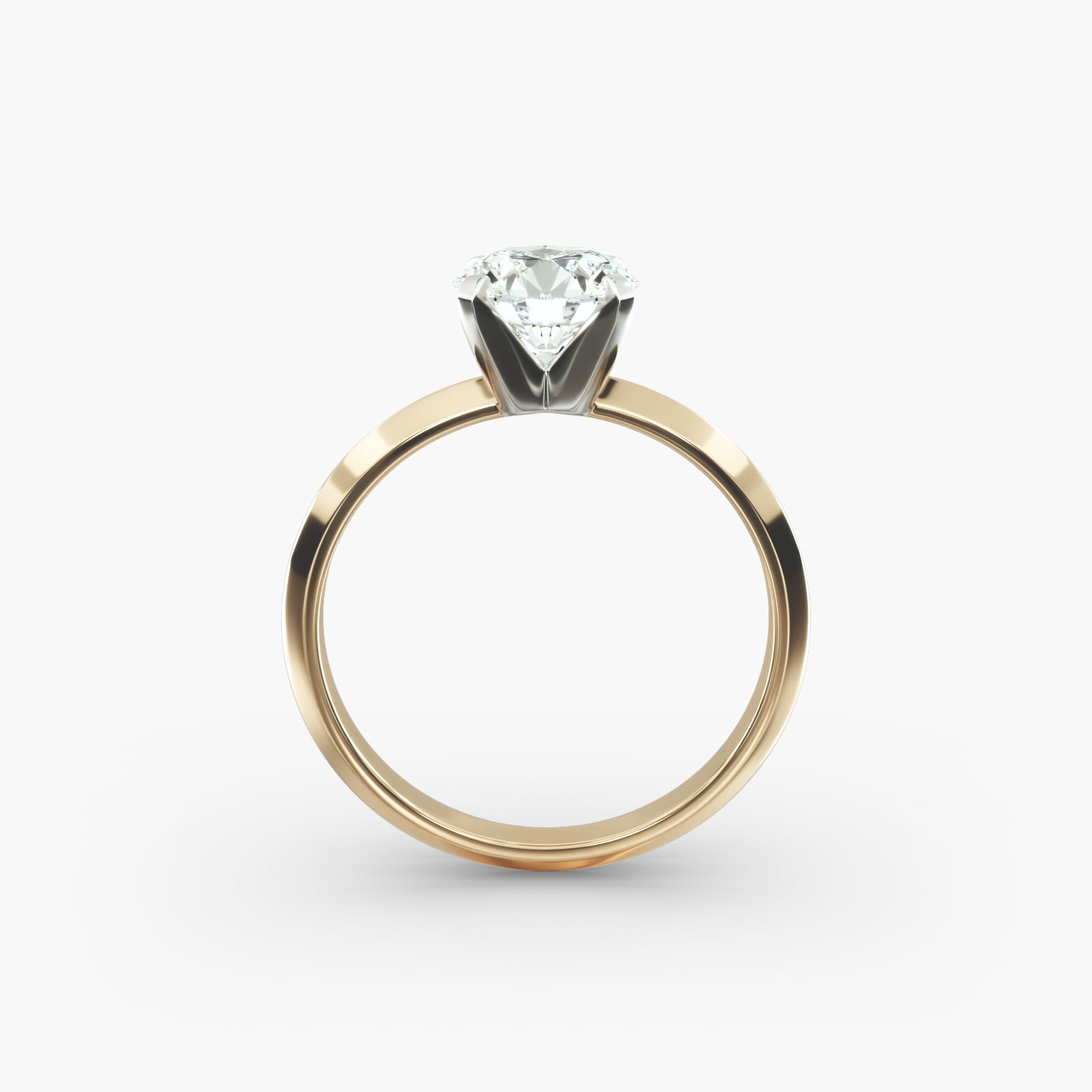 Knife Edge Solitaire Engagement Ring In 14K Yellow Gold