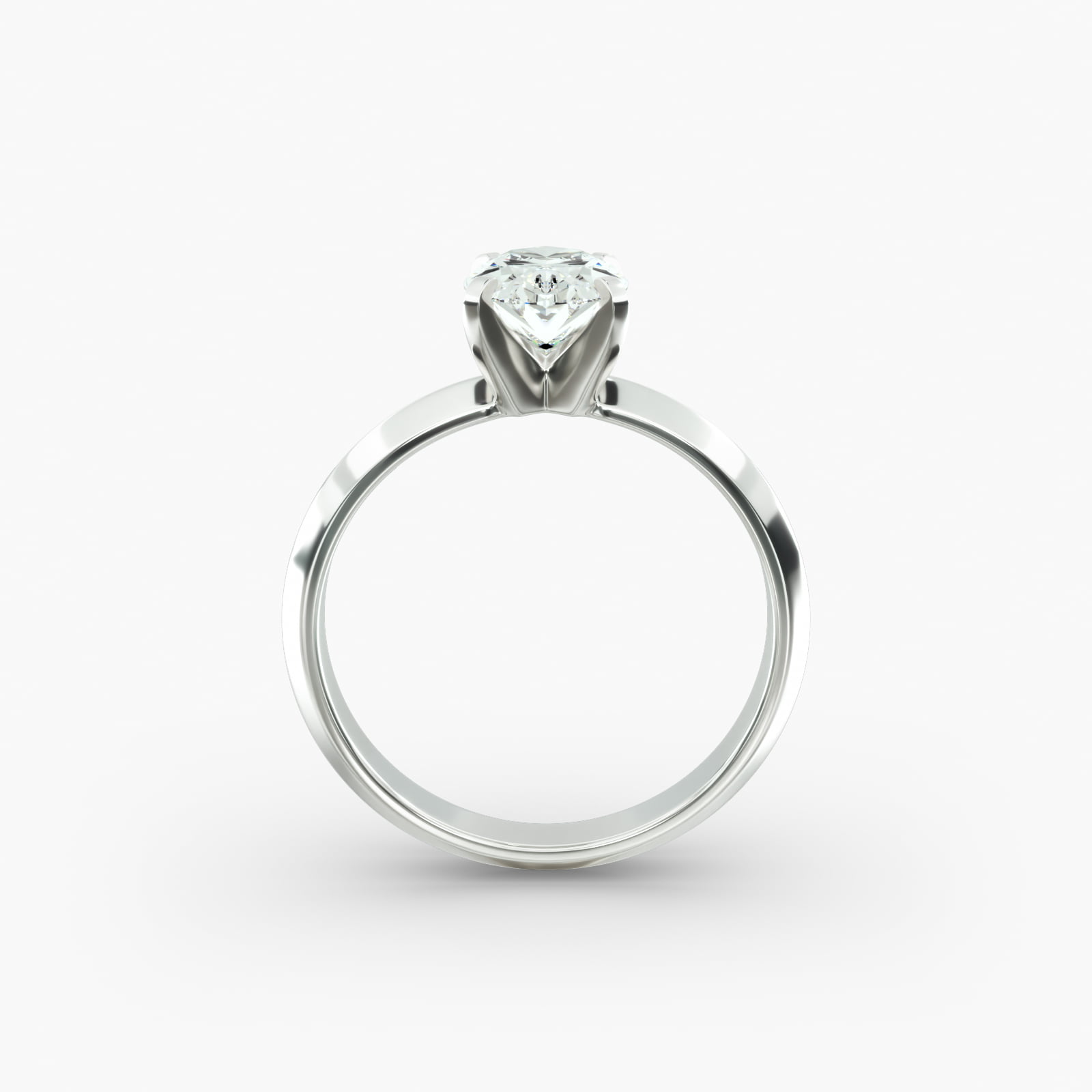Knife Edge Solitaire Engagement Ring In Platinum