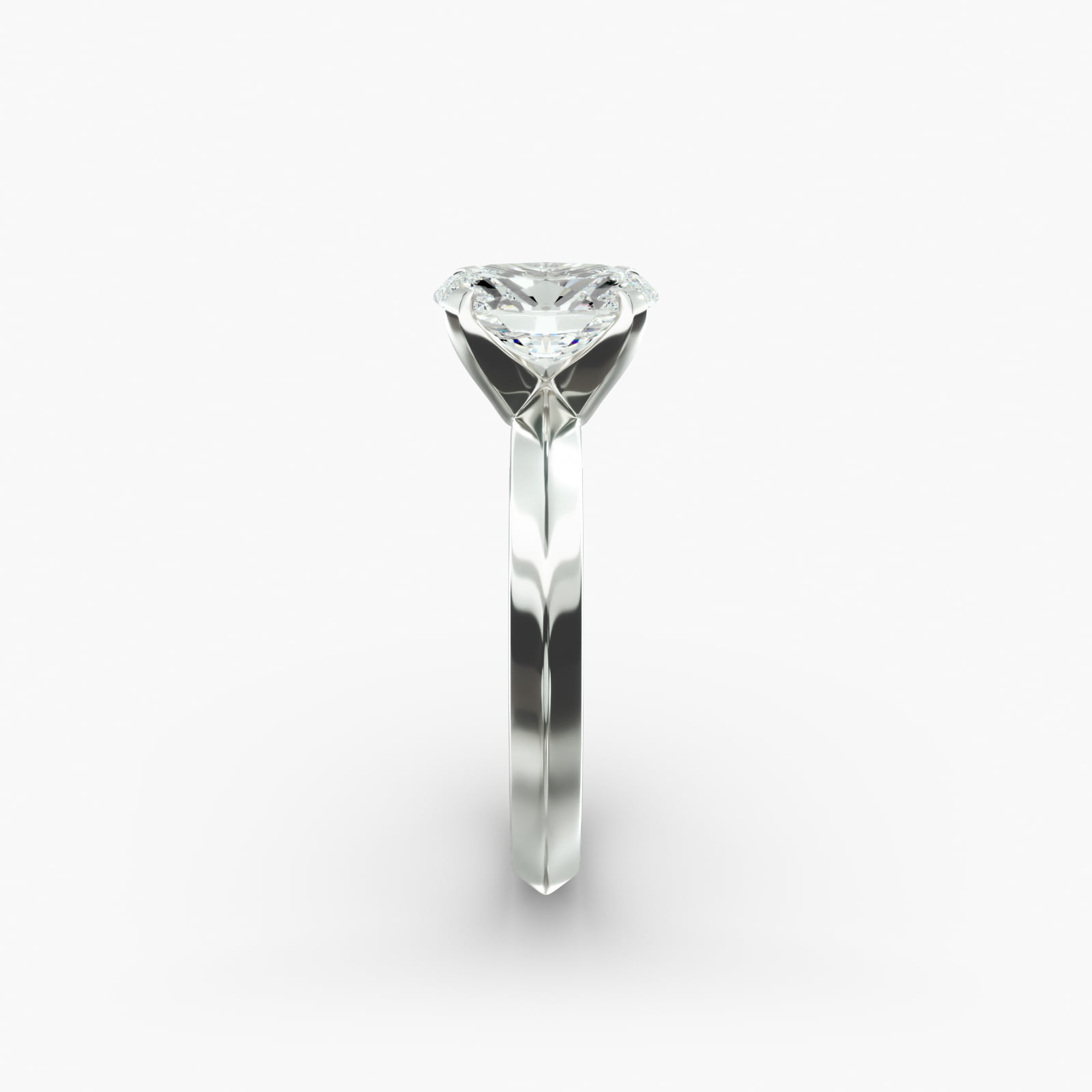 Knife Edge Solitaire Engagement Ring In Platinum