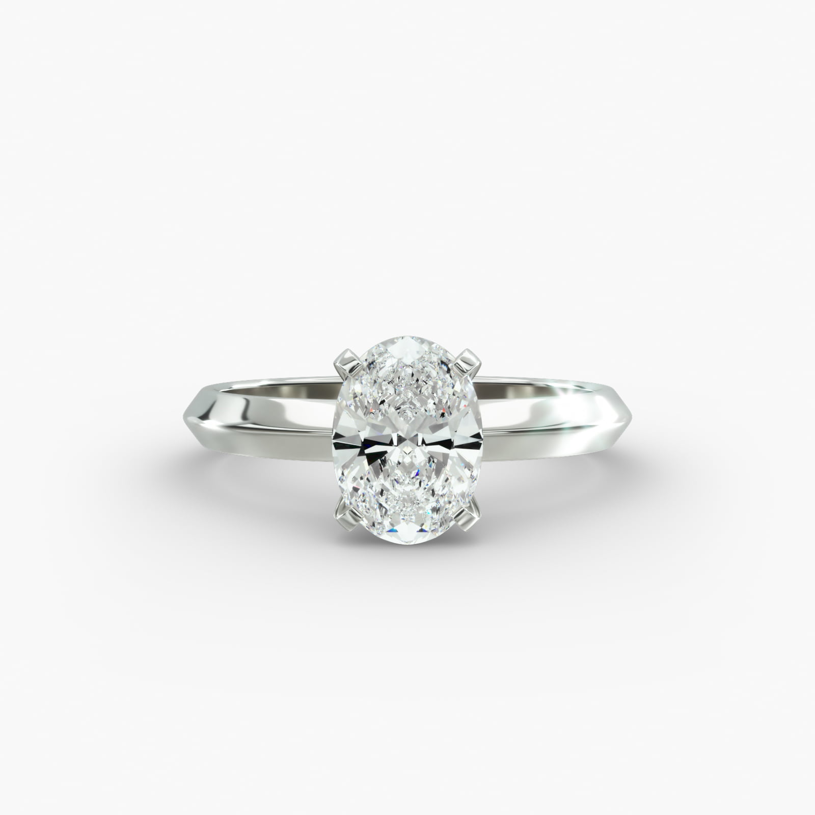 Knife Edge Solitaire Engagement Ring In Platinum
