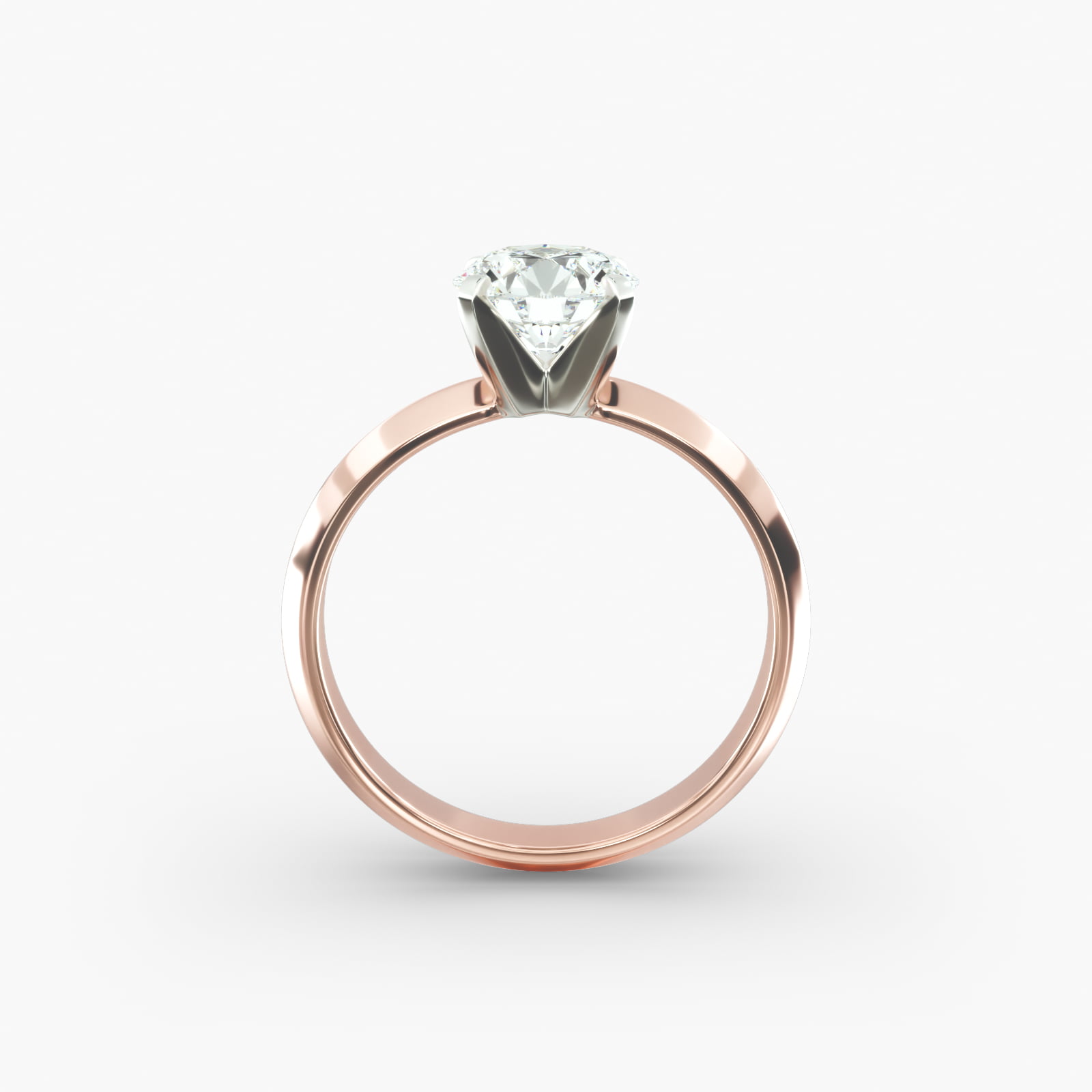 Knife Edge Solitaire Engagement Ring In 14K Rose Gold