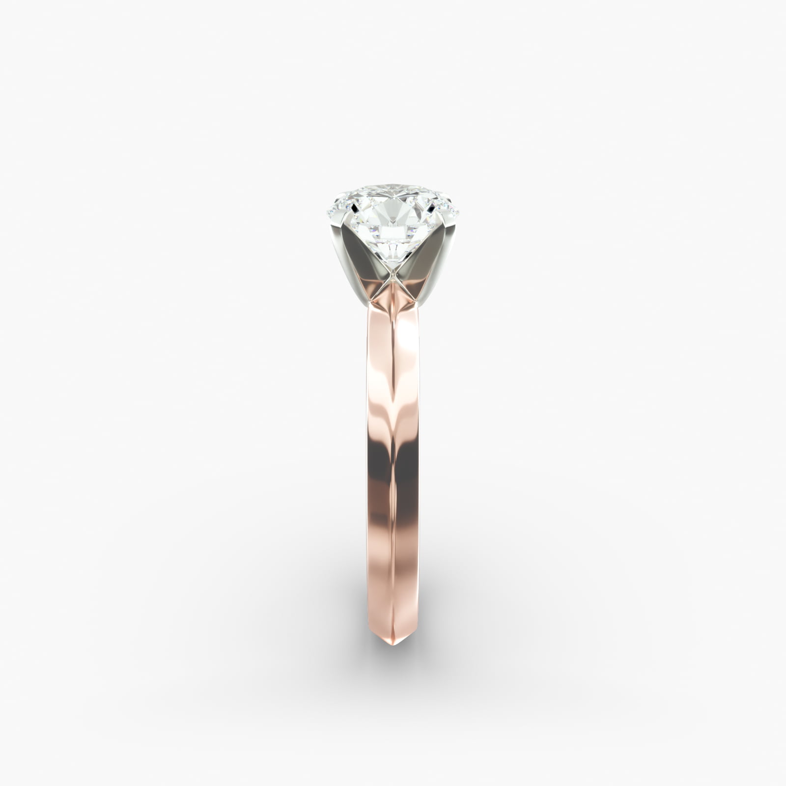 Knife Edge Solitaire Engagement Ring In 14K Rose Gold