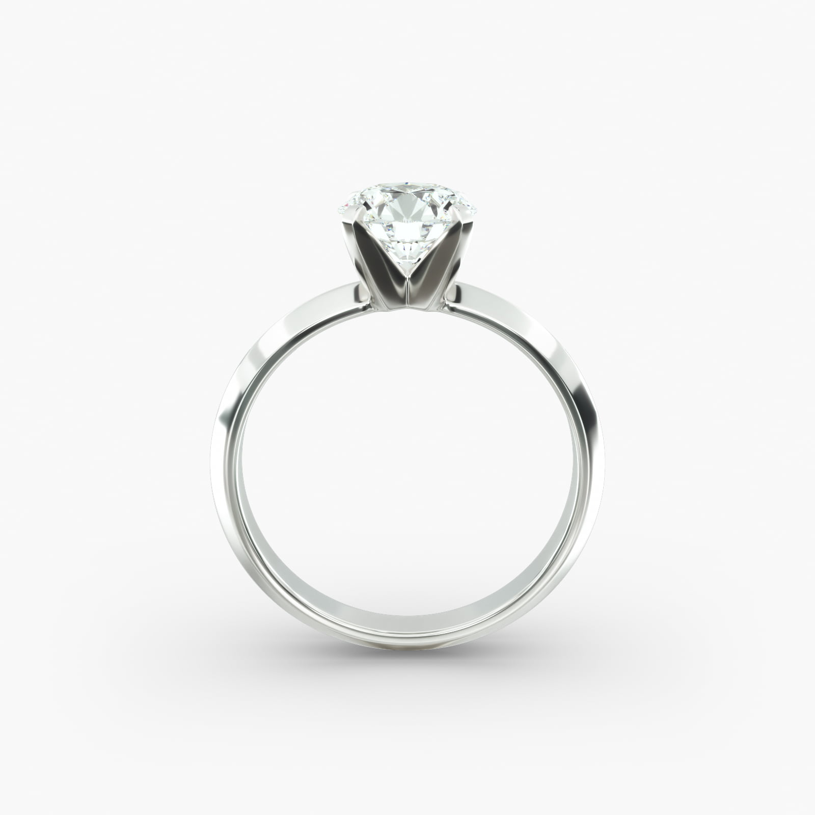 Knife Edge Solitaire Engagement Ring In 14K White Gold
