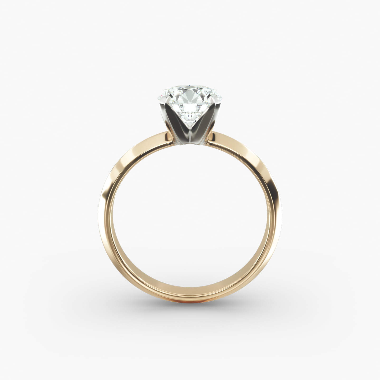 Knife Edge Solitaire Engagement Ring In 18K Yellow Gold