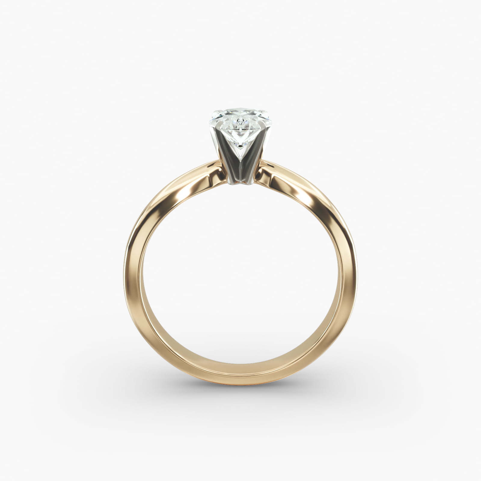Comfort Fit Solitaire Engagement Ring In 18K Yellow Gold