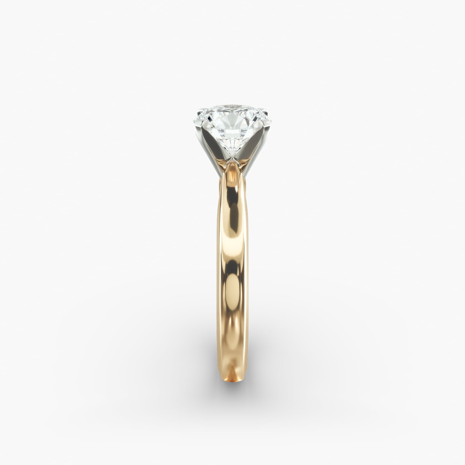 Comfort Fit Solitaire Engagement Ring In 18K Yellow Gold