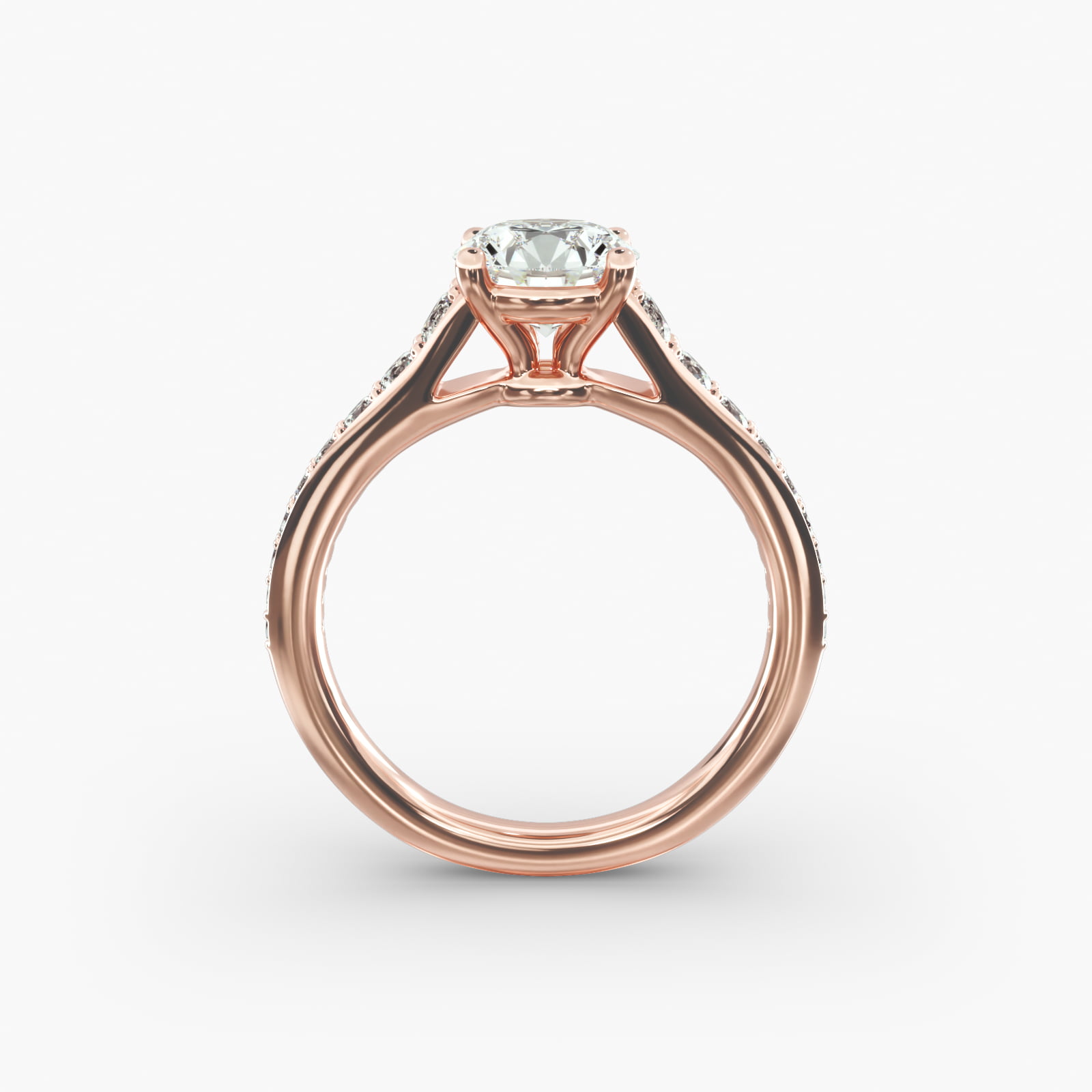 Inspired Diamond Pavé Engagement Ring In 14K Rose Gold
