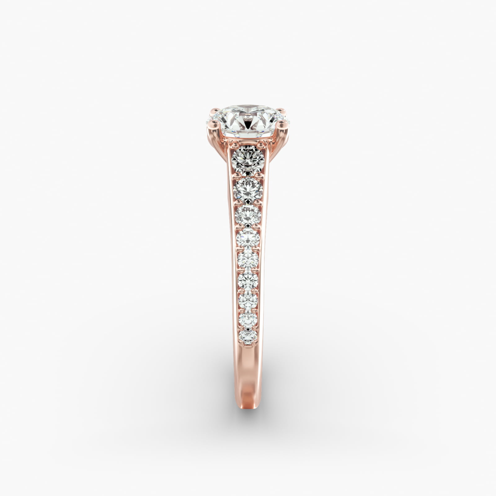 Inspired Diamond Pavé Engagement Ring In 14K Rose Gold