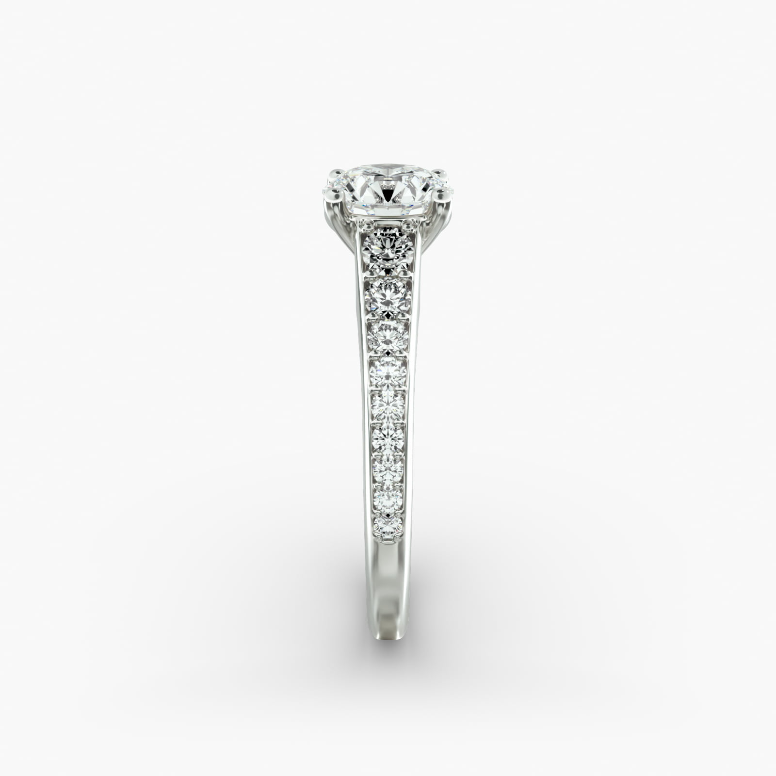 Inspired Diamond Pavé Engagement Ring In Platinum