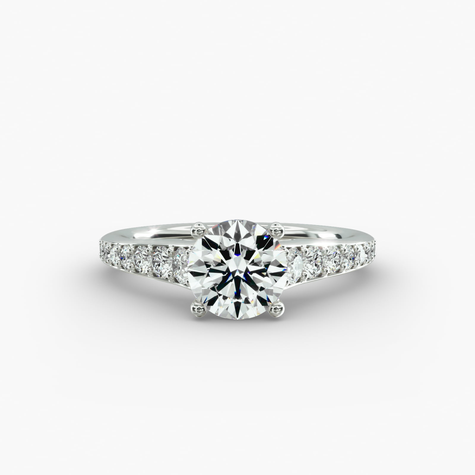 Inspired Diamond Pavé Engagement Ring In Platinum