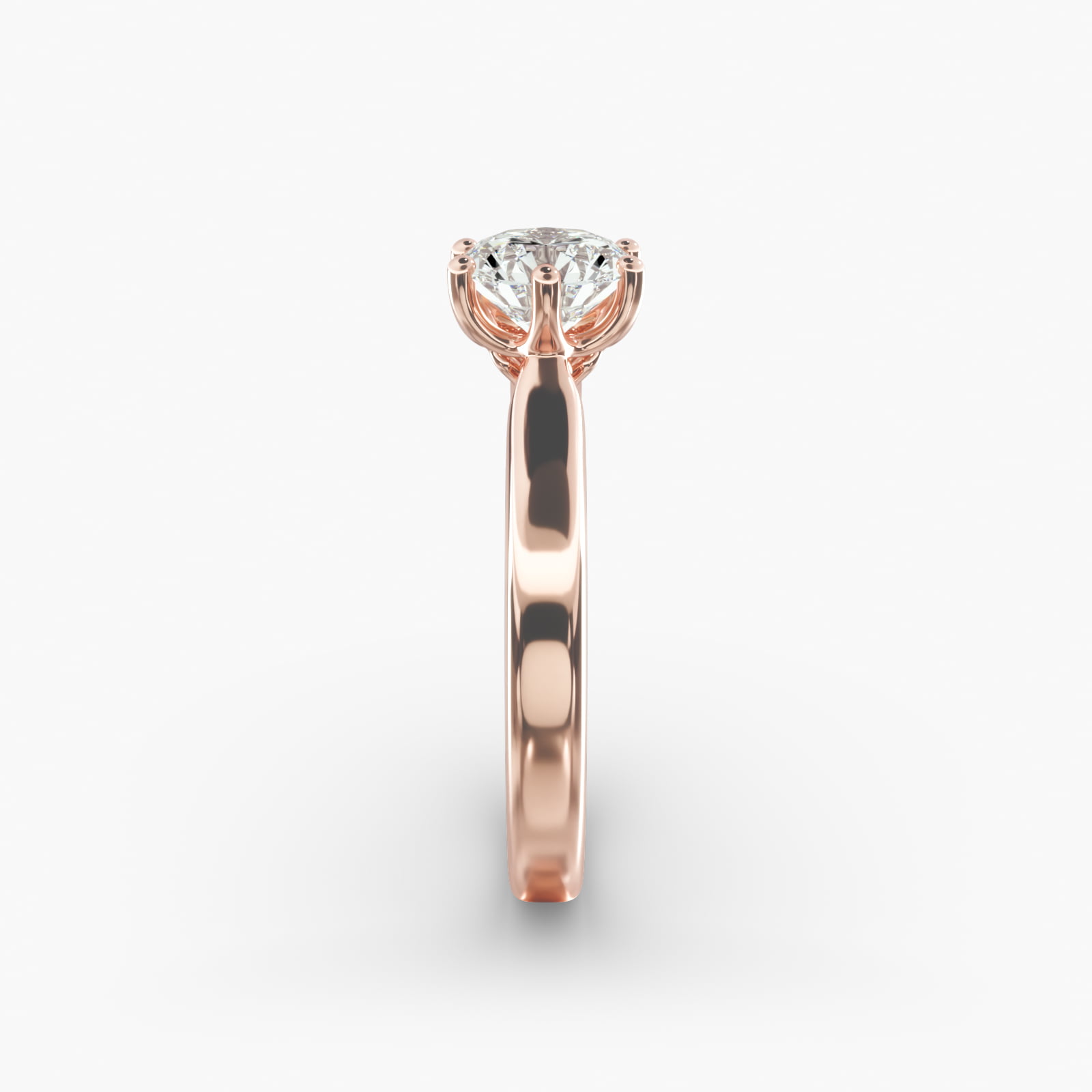 Solitaire Engagement Ring With Intricate Basket In 14K Rose Gold
