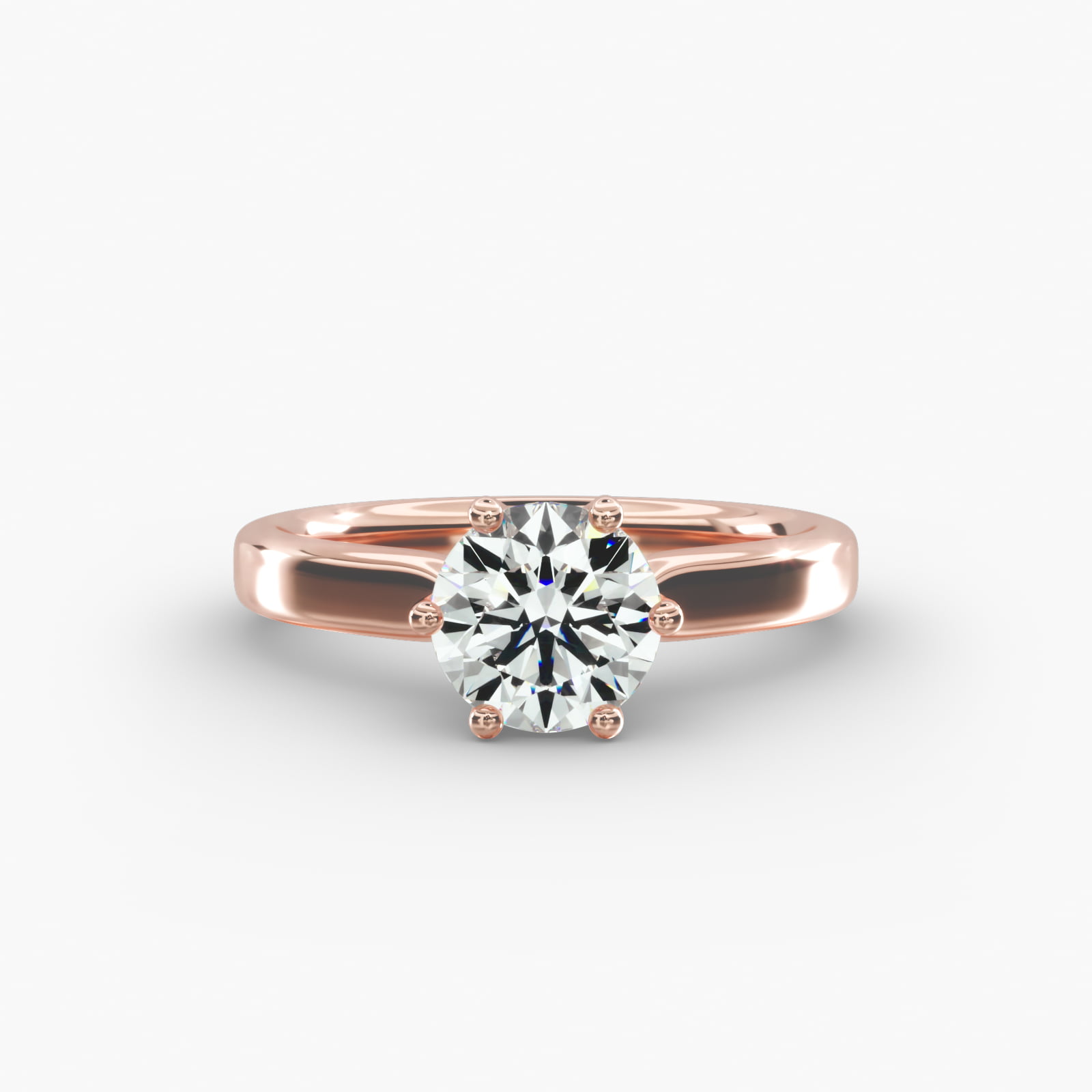 Solitaire Engagement Ring With Intricate Basket In 14K Rose Gold