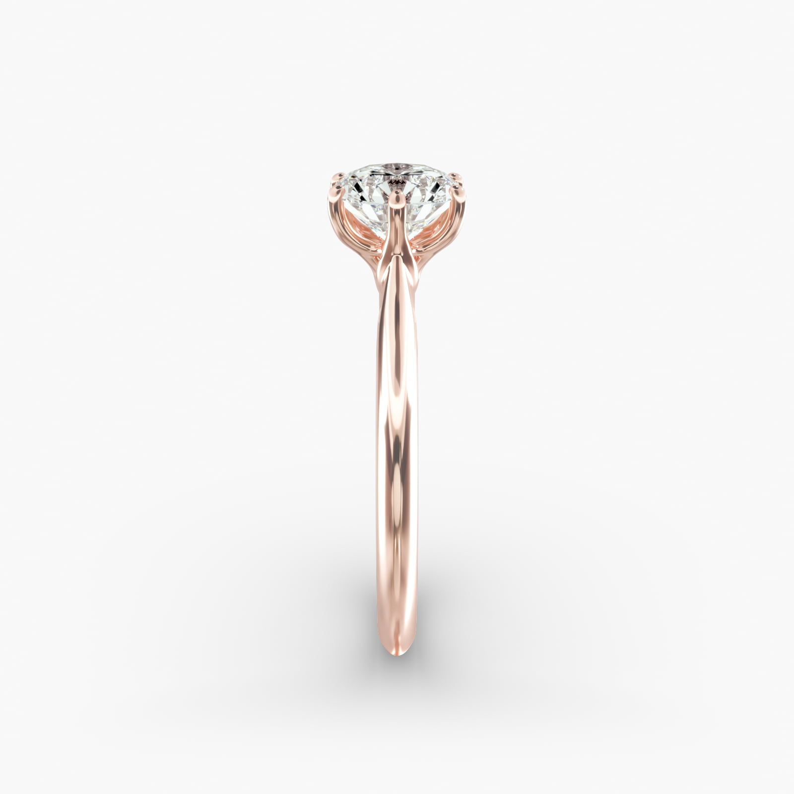 Knife Edge Solitaire Engagement Ring With Intricate Basket In 14K Rose Gold