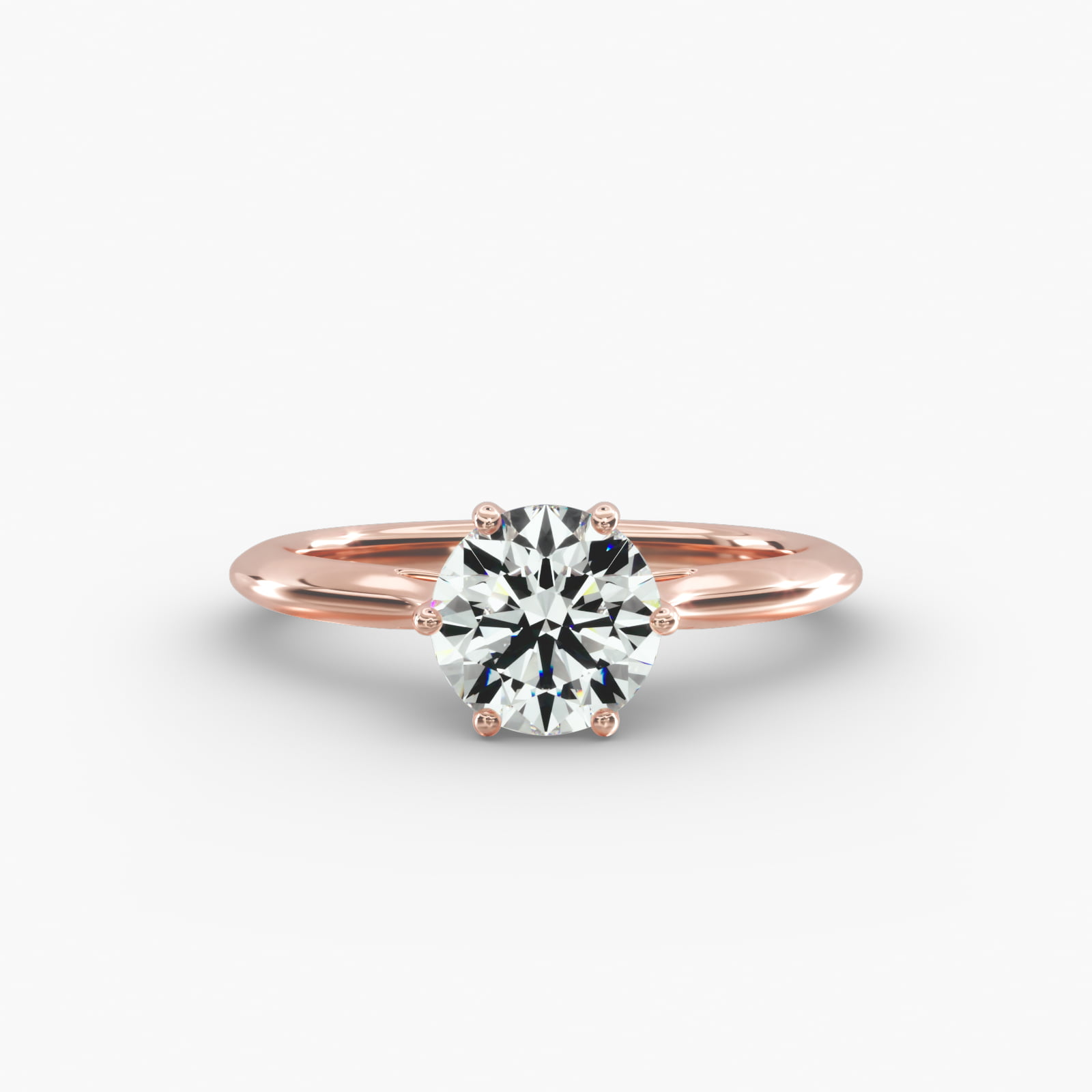 Knife Edge Solitaire Engagement Ring With Intricate Basket In 14K Rose Gold